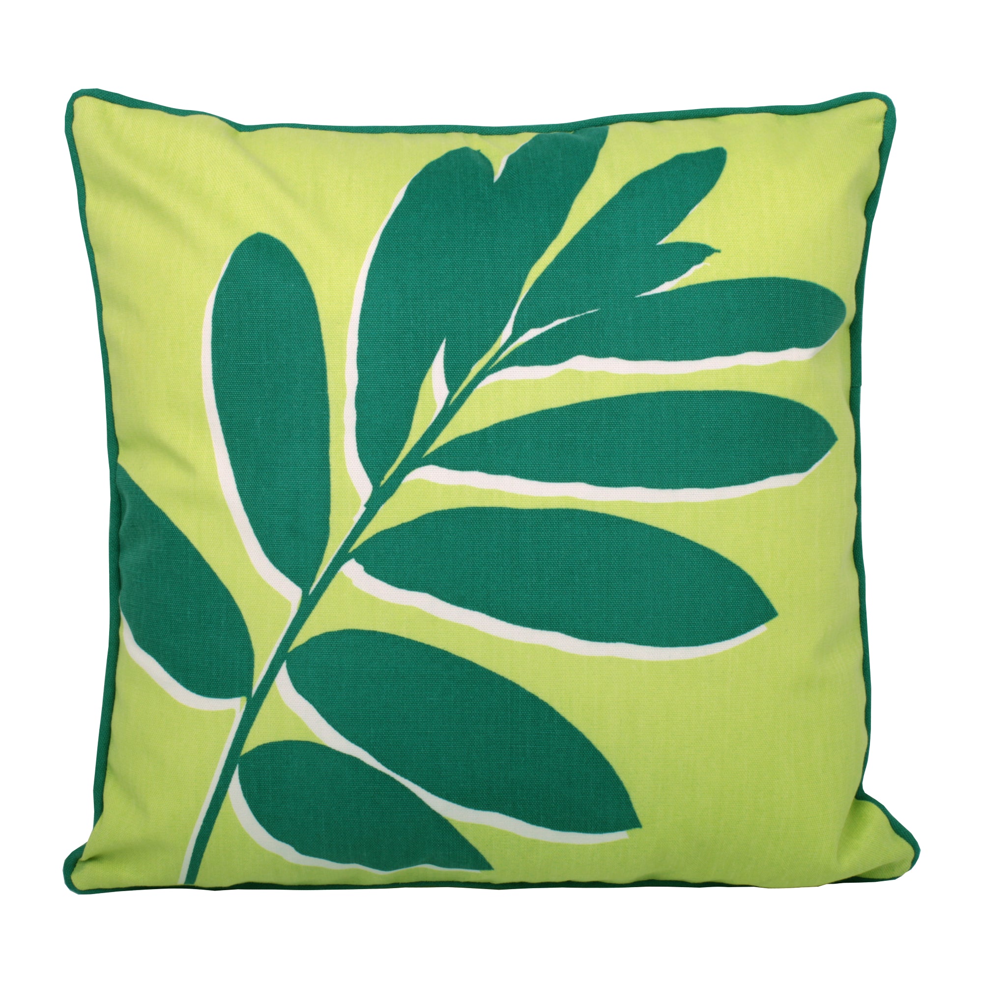 Filled Outdoor Cushion Leaf Print by Fusion in Green