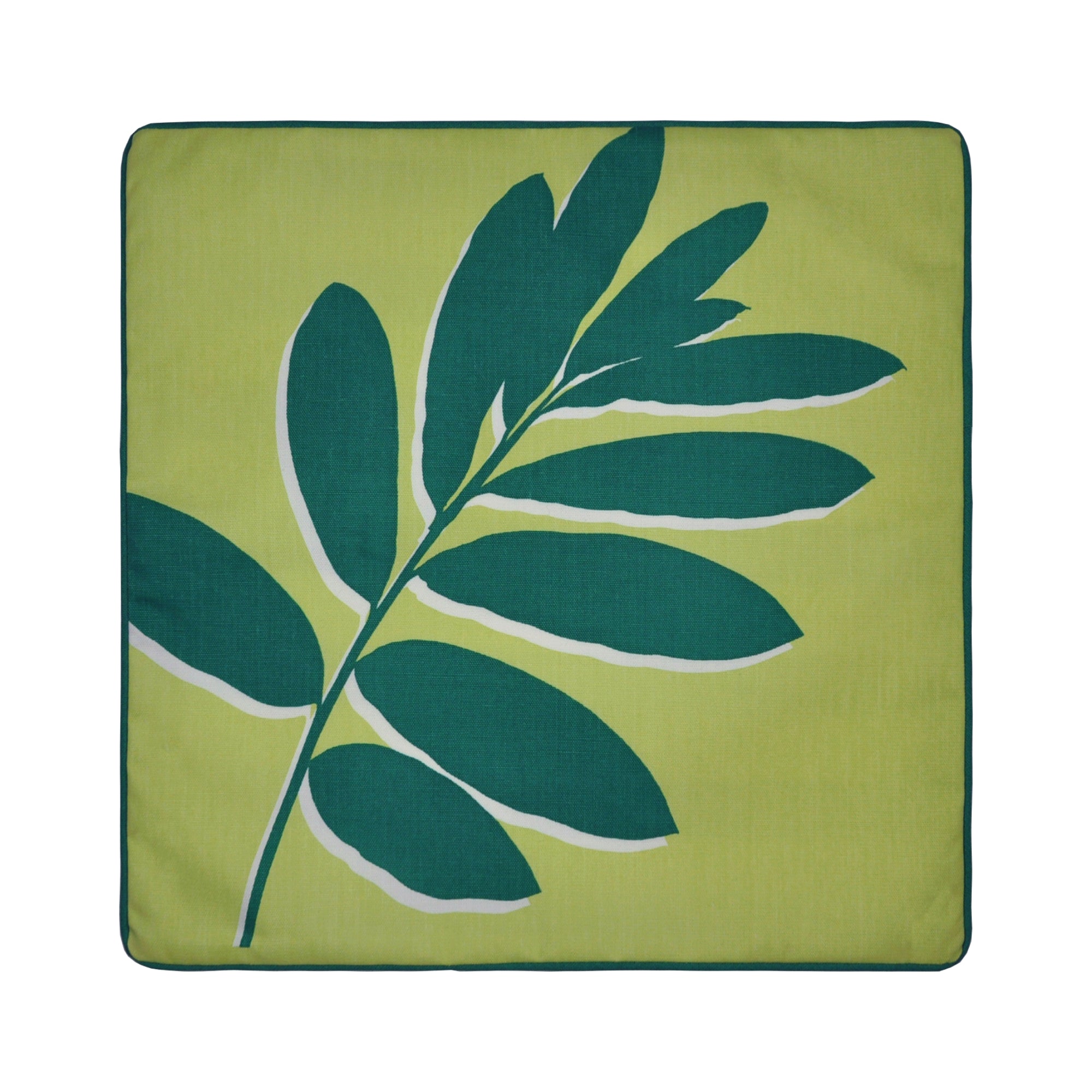 Filled Outdoor Cushion Leaf Print by Fusion in Green