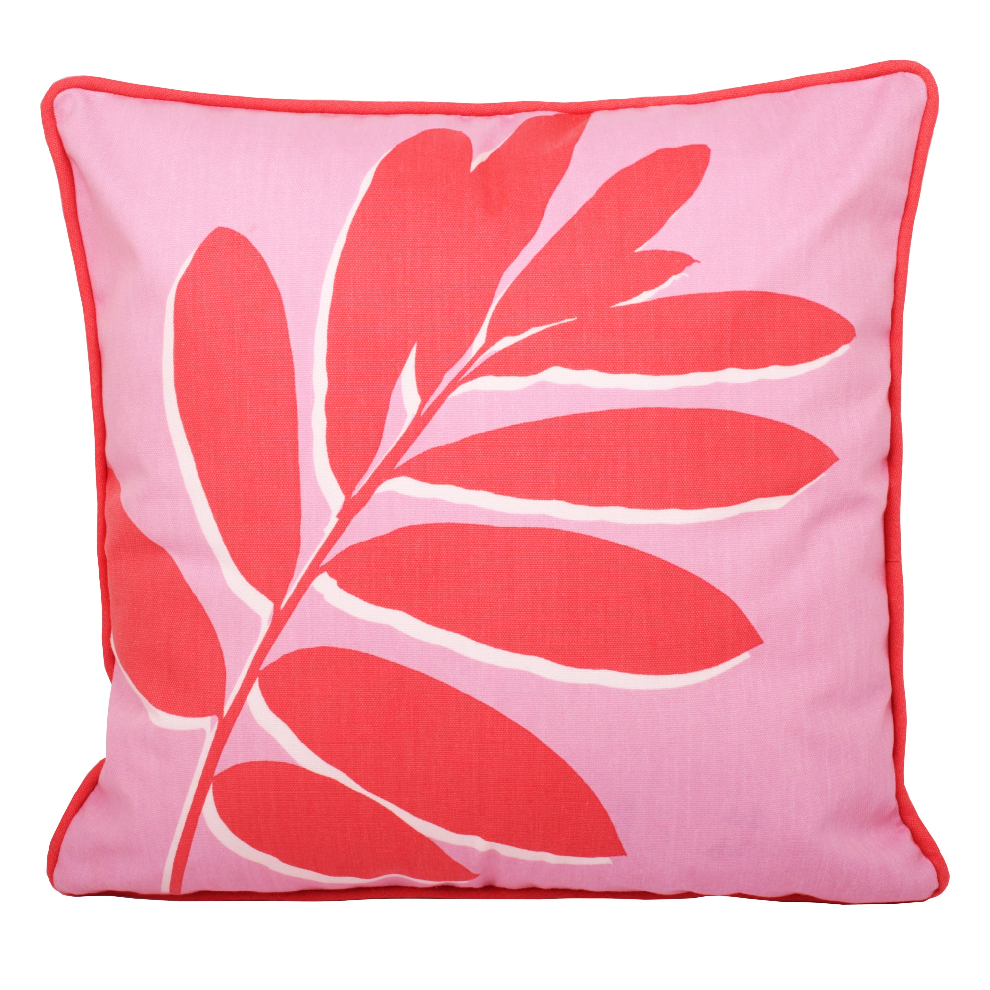 Filled Outdoor Cushion Leaf Print by Fusion in Pink