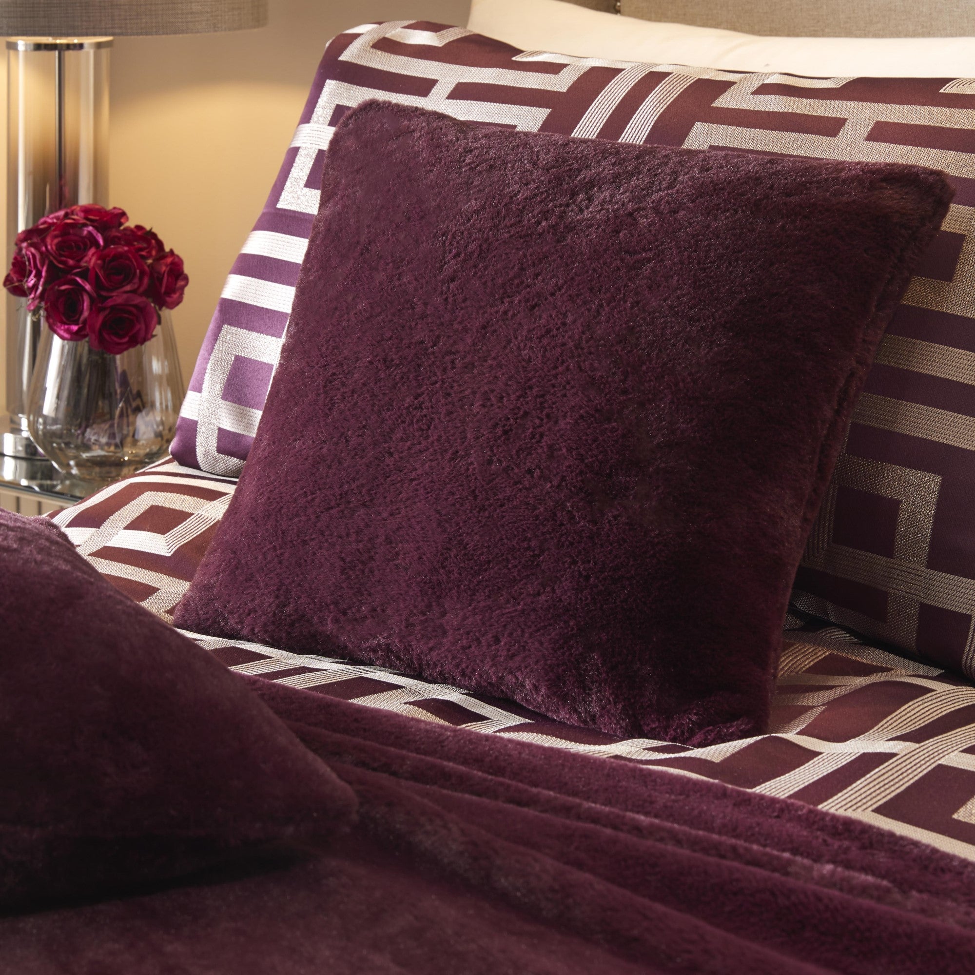 Filled Cushion Lucie by Soiree in Damson