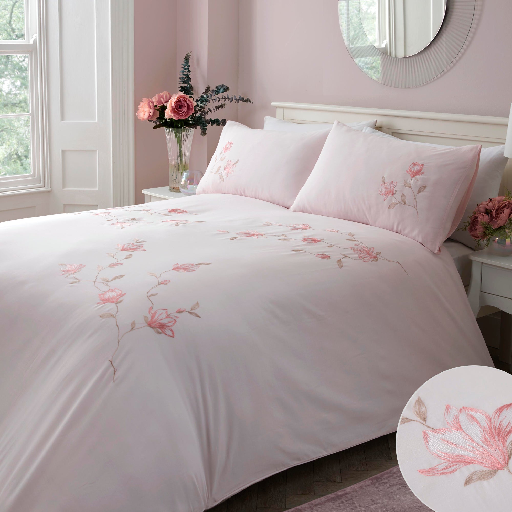 Duvet Cover Set Margot by Dreams & Drapes Woven in Pink