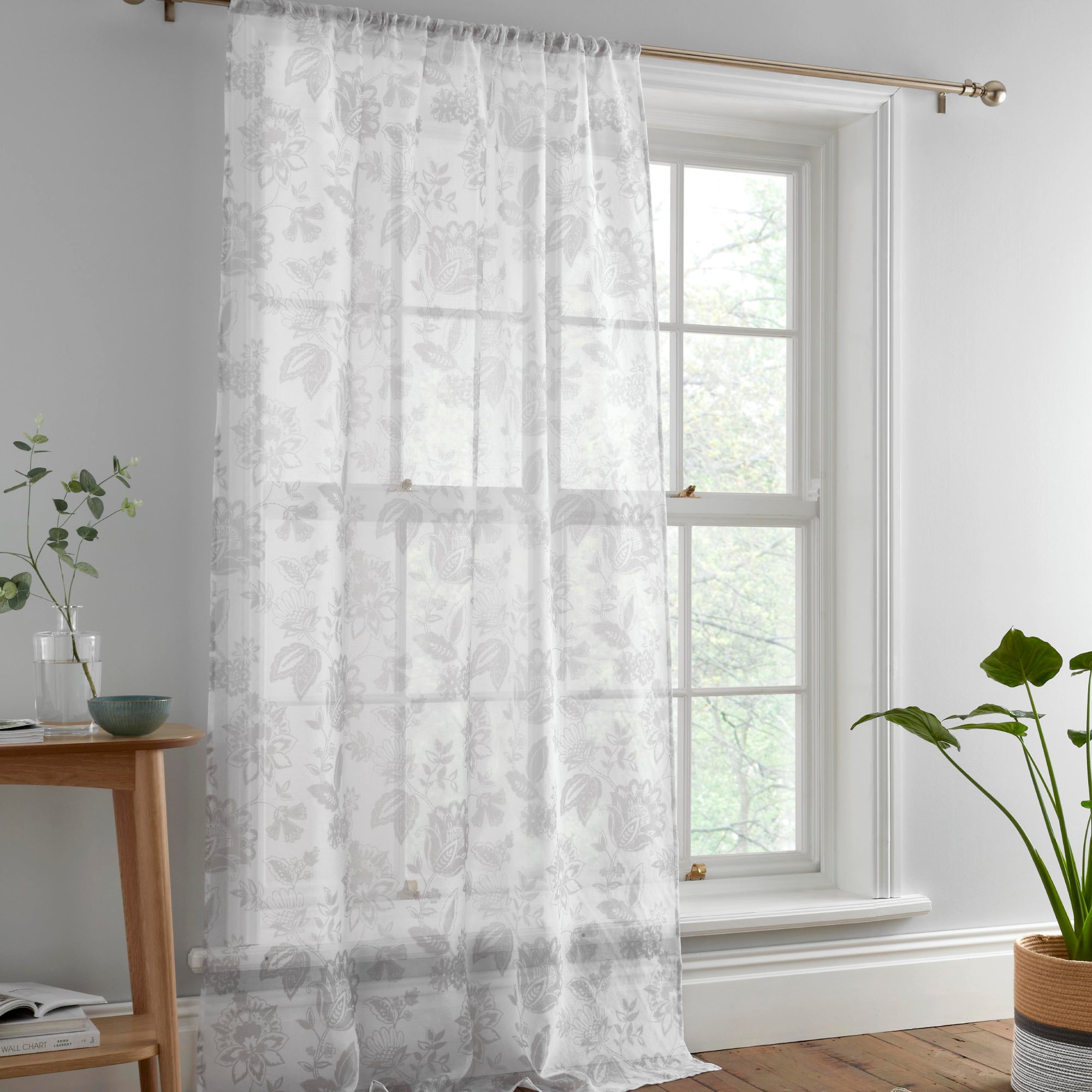 Voile Panel Marinelli by Dreams & Drapes Curtains in Grey