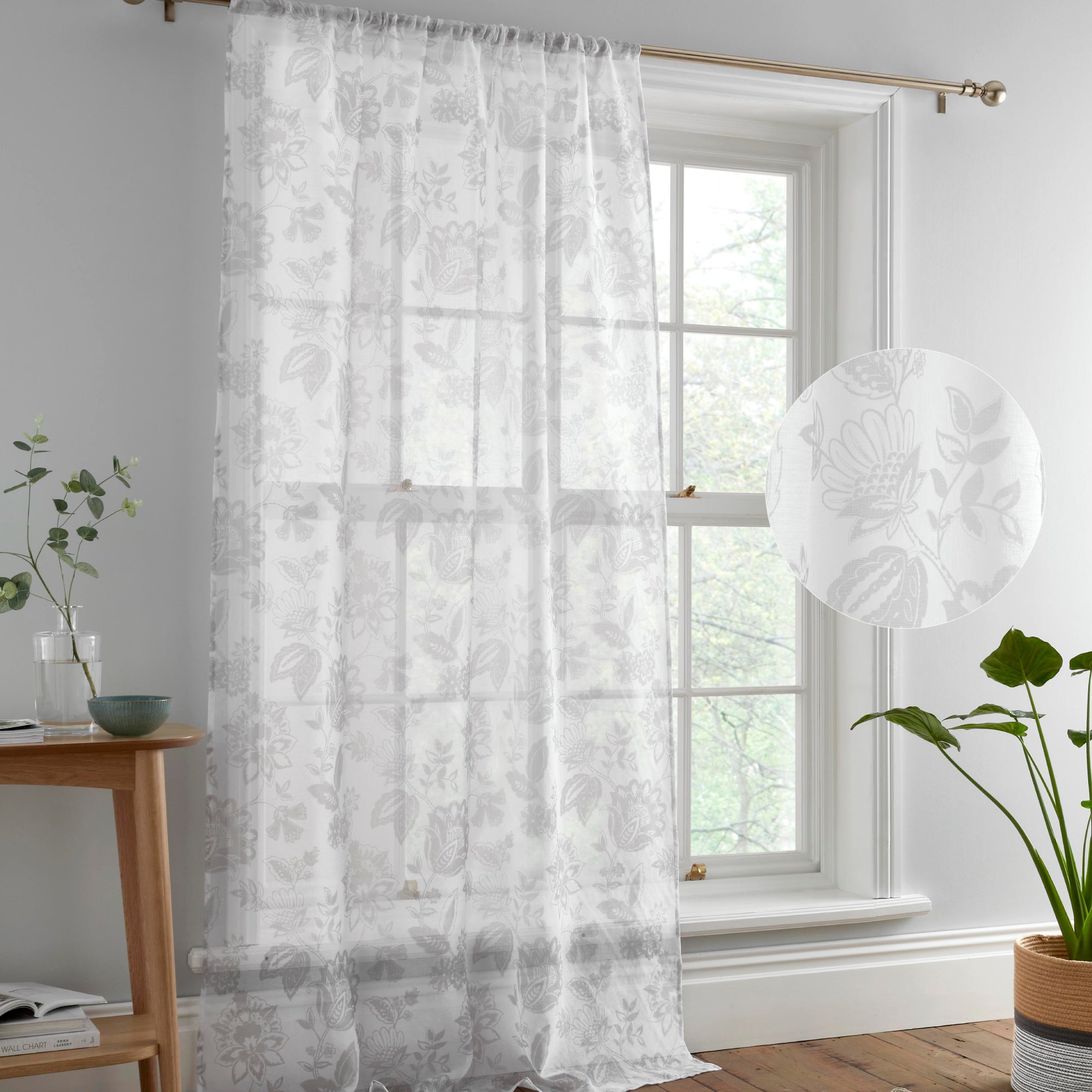 Voile Panel Marinelli by Dreams & Drapes Curtains in Grey