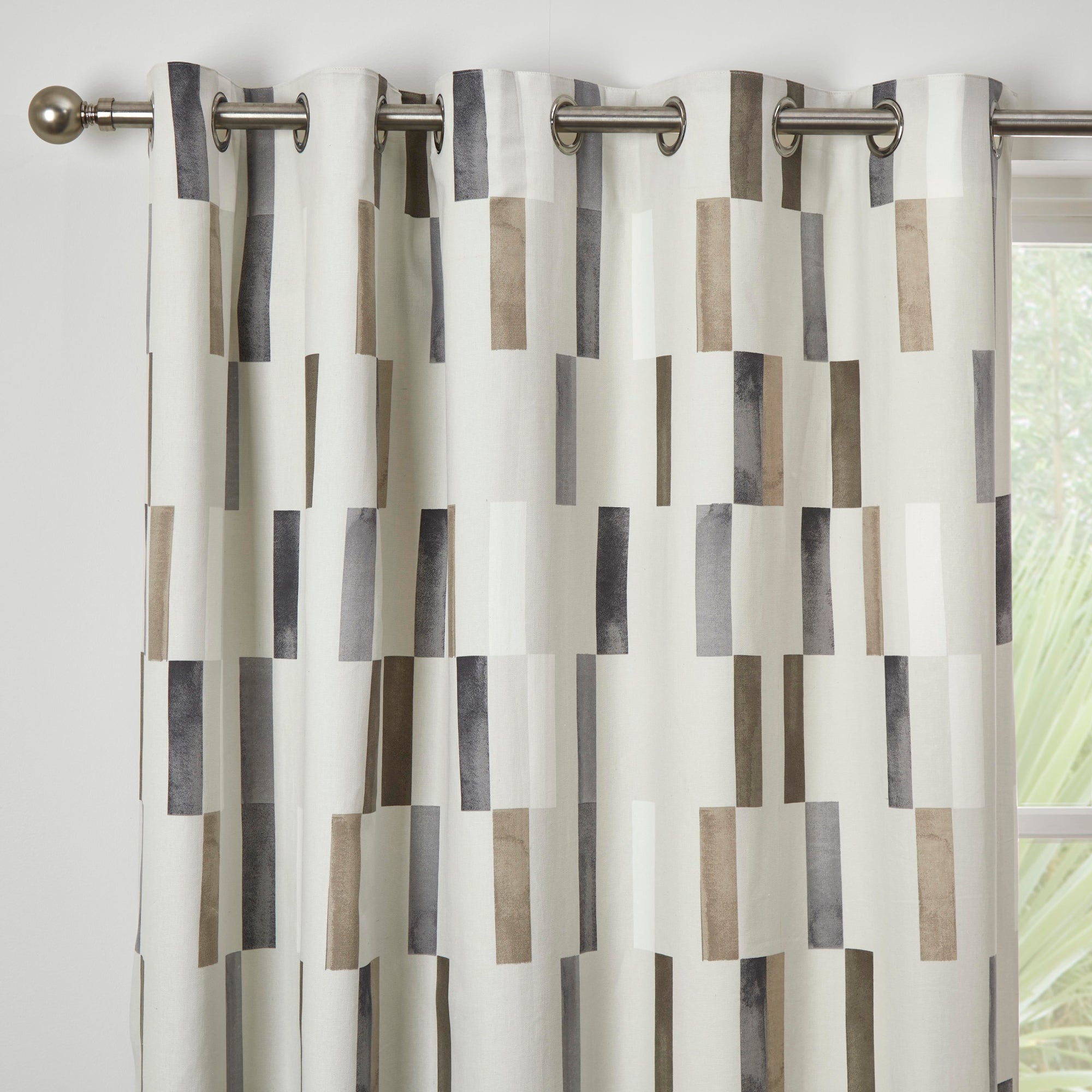 Pair of Eyelet Curtains Oakland by Fusion in Natural