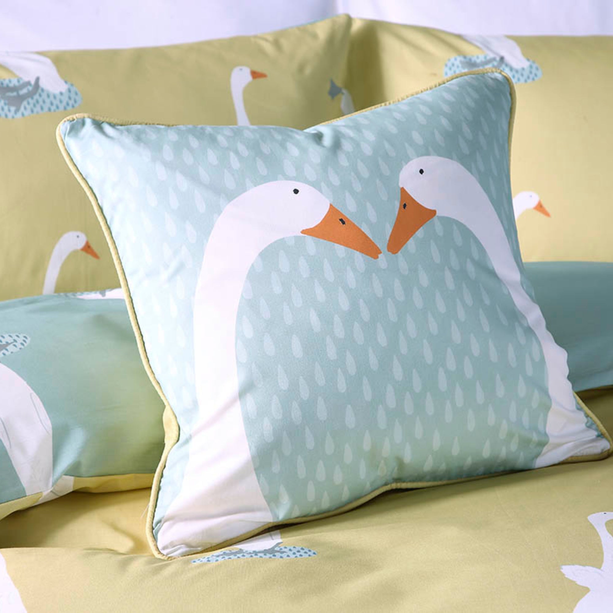 Filled Cushion Puddles The Duck by Fusion in Teal