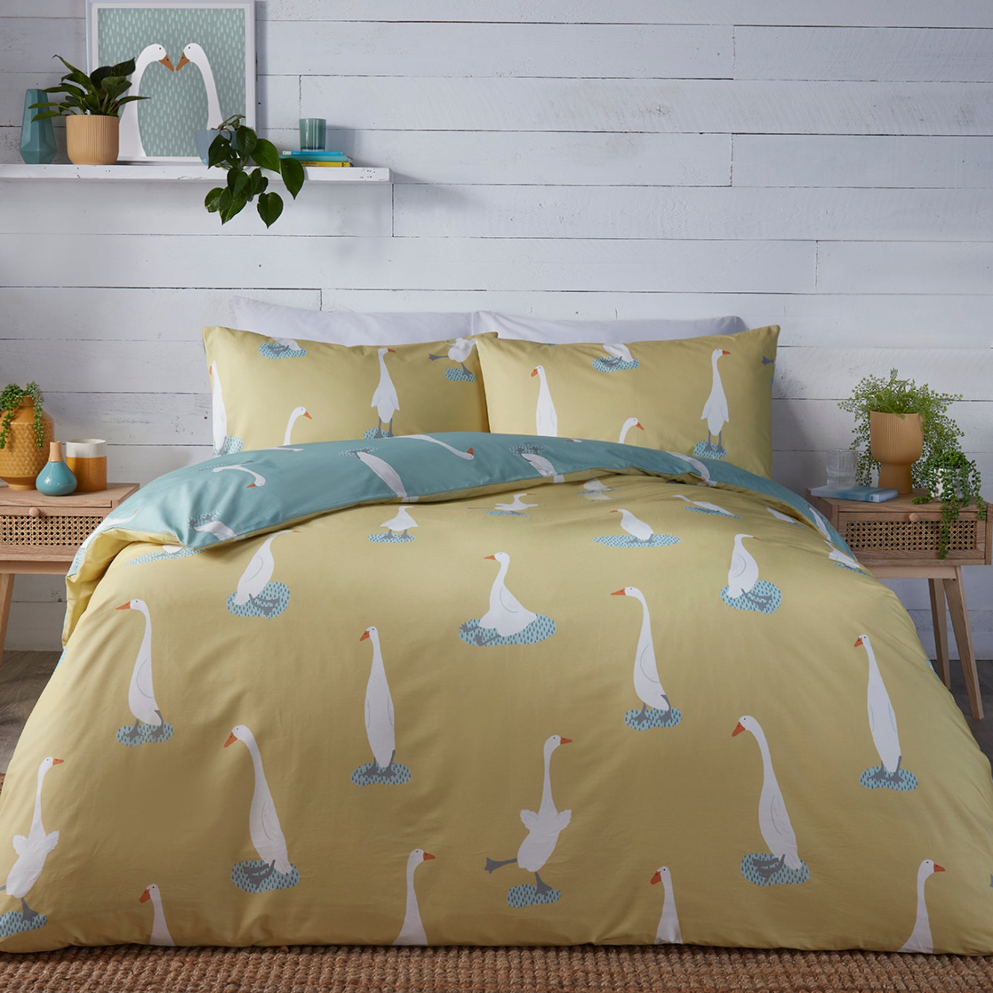 Duvet Cover Set Puddles The Duck by Fusion in Yellow