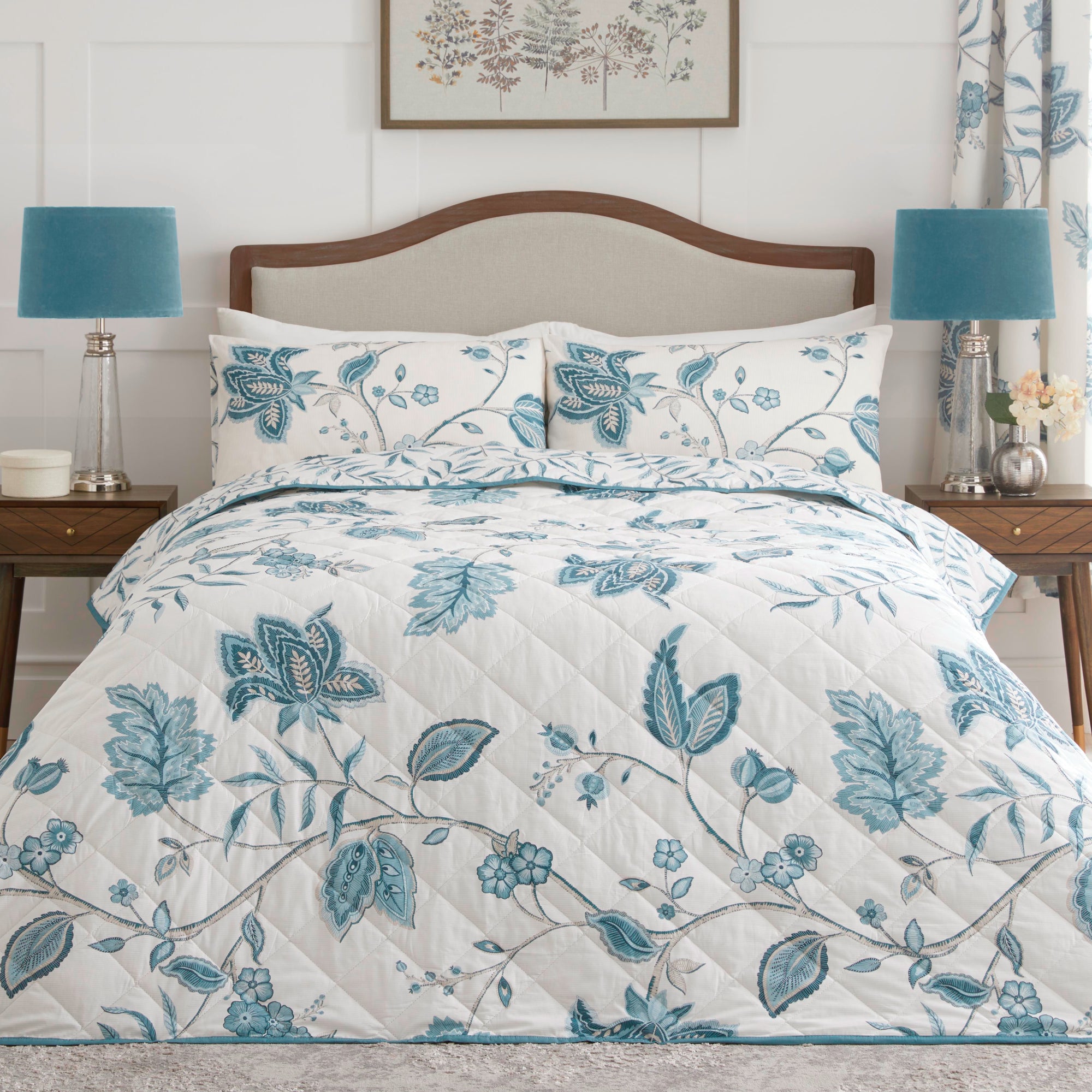 Bedspread Samira by Dreams And Drapes Design in Teal