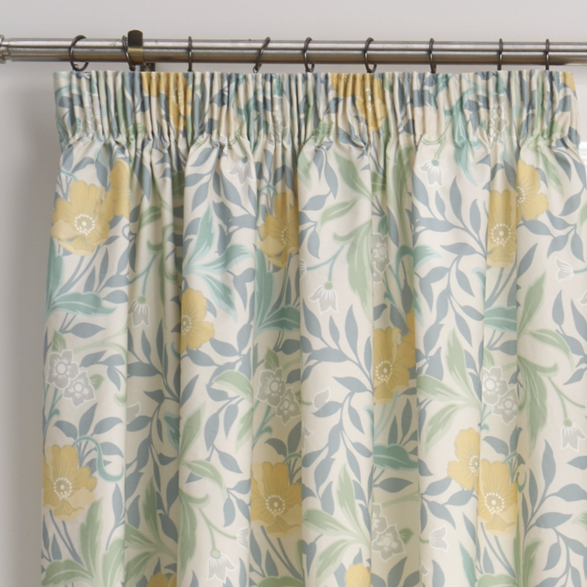 Pair of Pencil Pleat Curtains With Tie-Backs Sandringham by Dreams & Drapes Design in Duck Egg