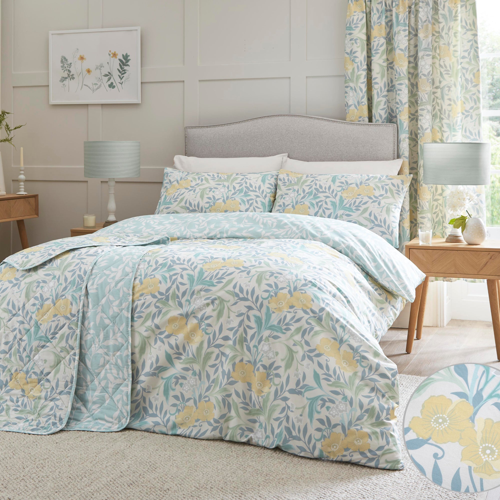 Duvet Cover Set Sandringham by Dreams & Drapes Design in Duck Egg