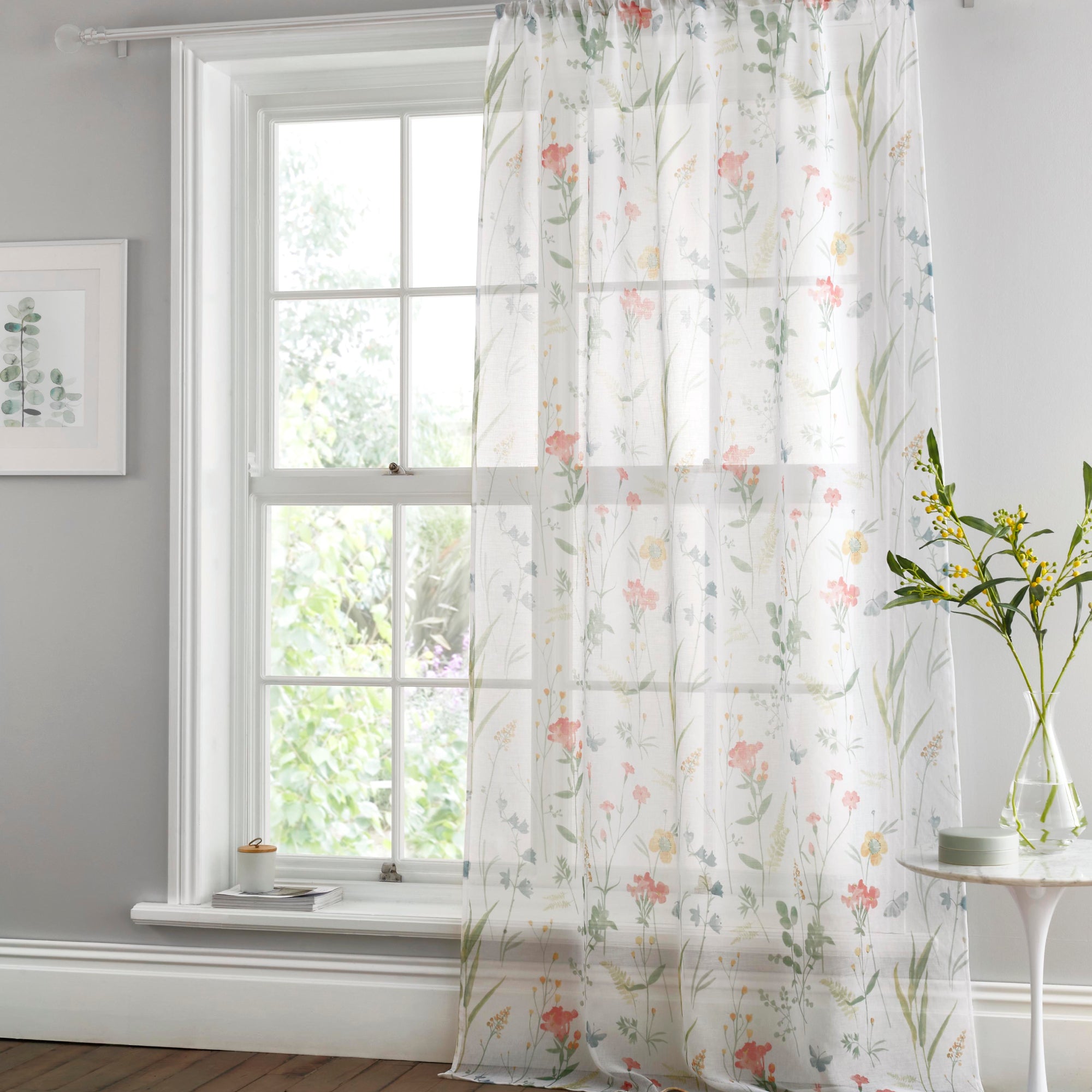 Voile Panel Spring Glade by Dreams & Drapes Curtains in Multi