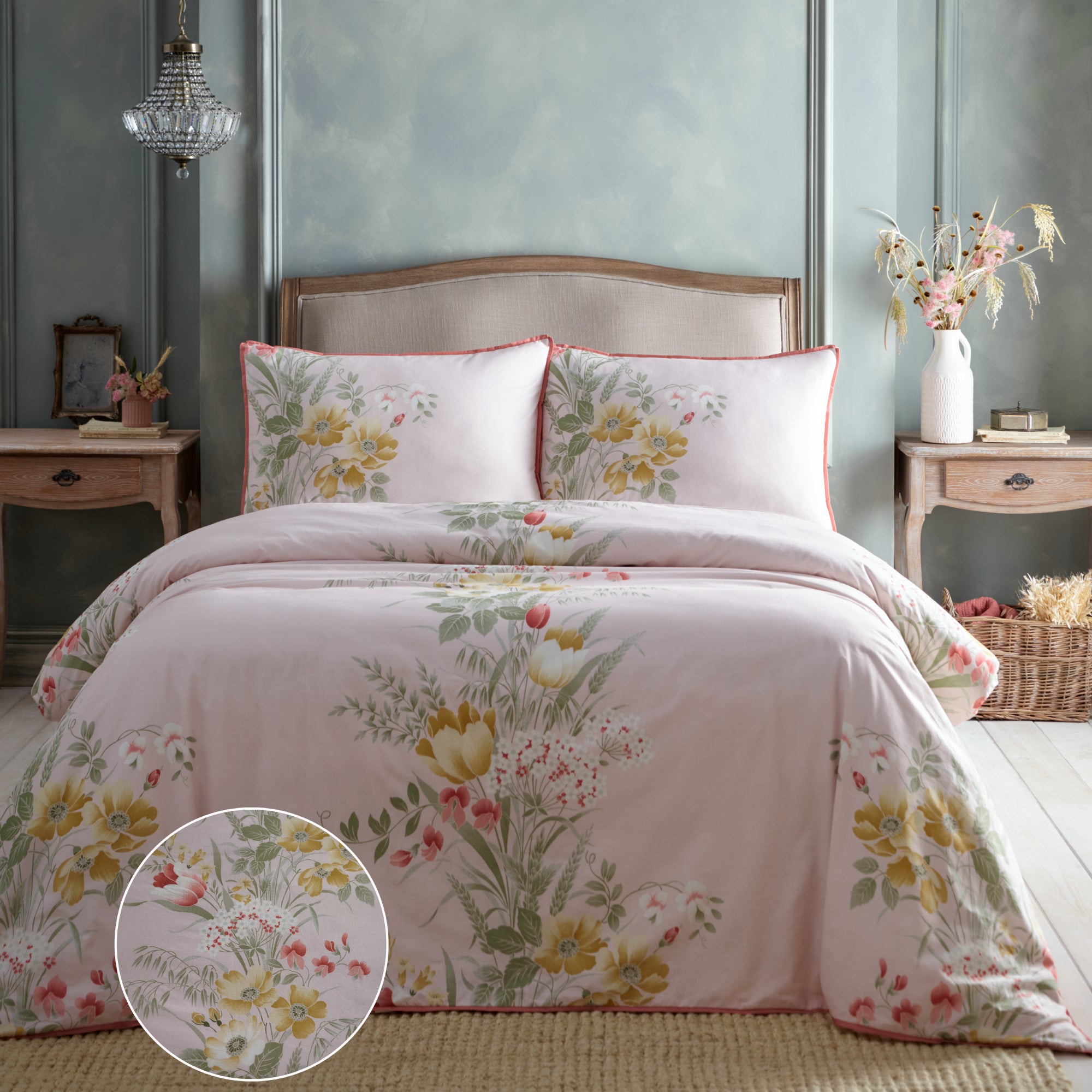 Duvet Cover Set Trudy by Appletree Heritage in Blush Pink