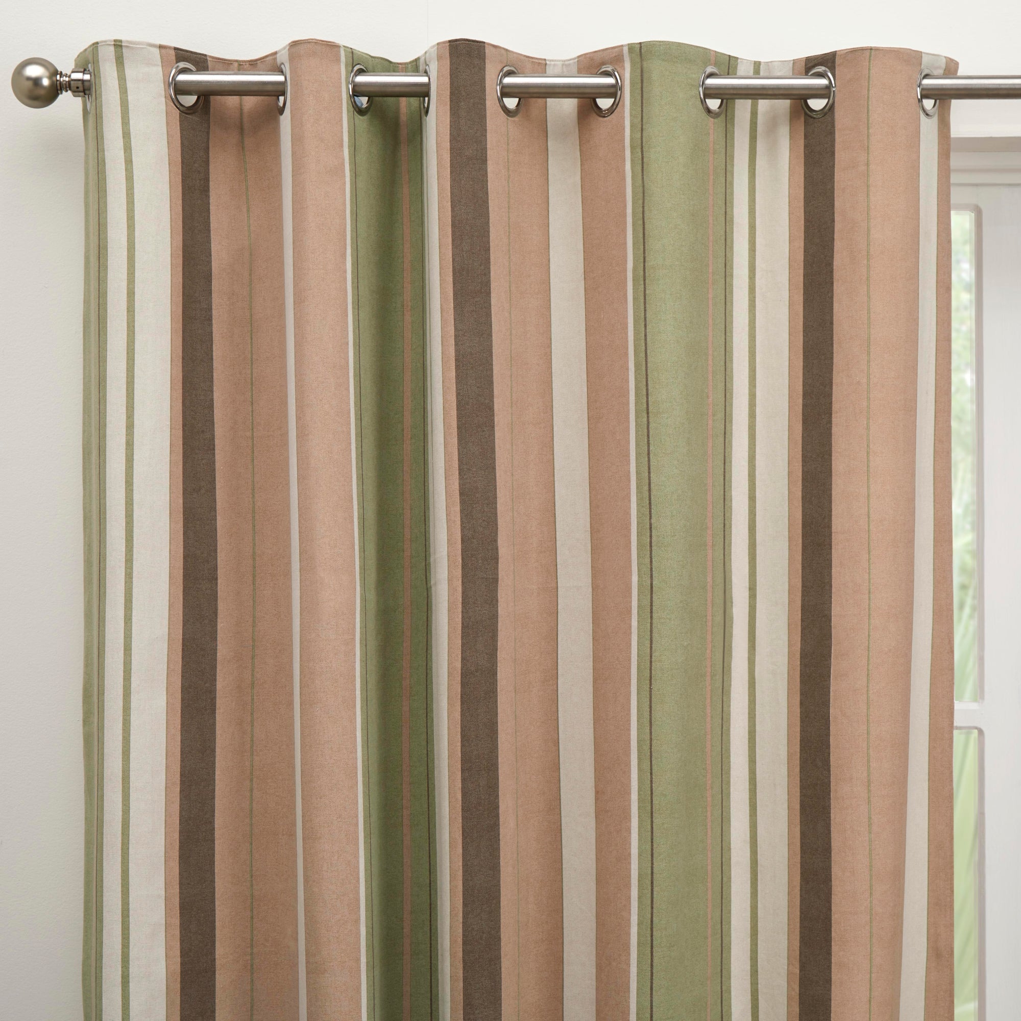 Pair of Eyelet Curtains Whitworth by Fusion in Green