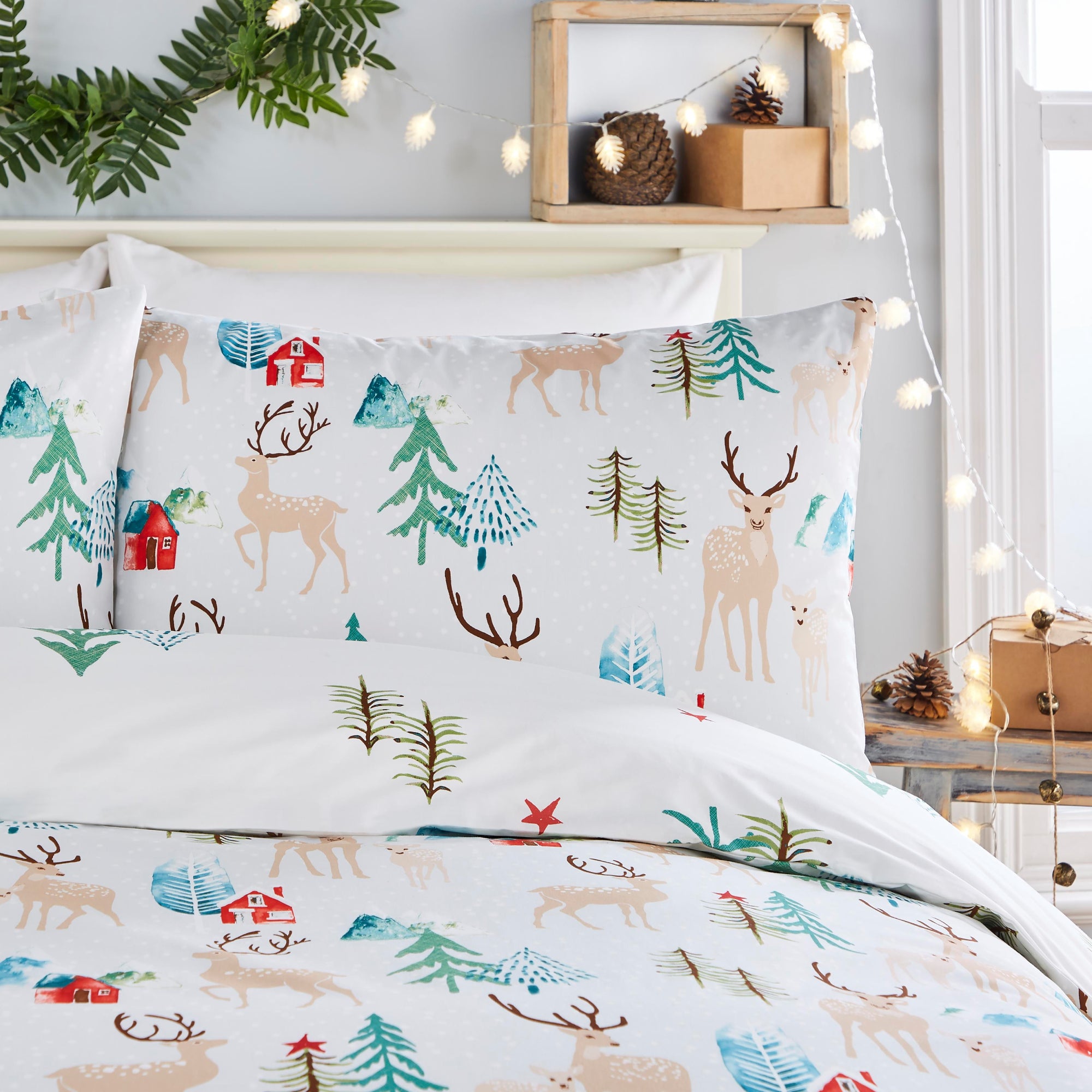 Duvet Cover Set Winter Stag by Fusion Christmas in Multi