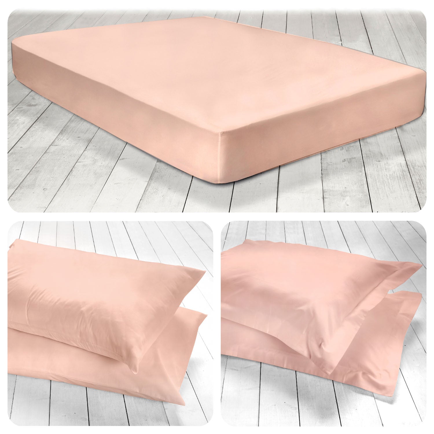 Plain Dye - 200TC 100% Cotton Fitted Sheets & Optional Pillowcases in Blush - by Appletree Boutique