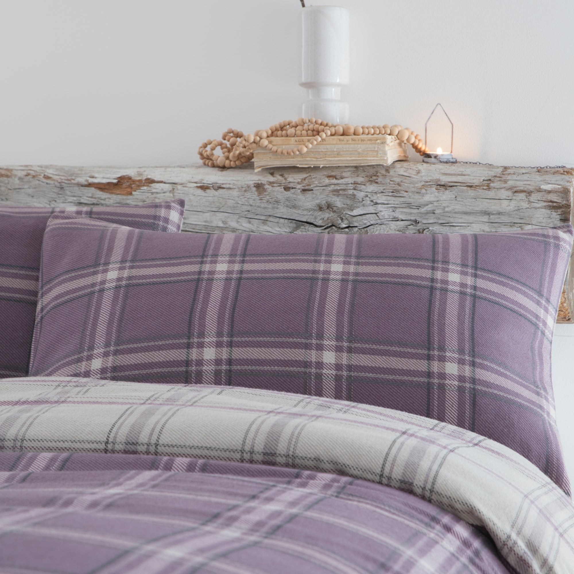 Duvet Cover Set Aviemore Check by Appletree Hygge in Heather