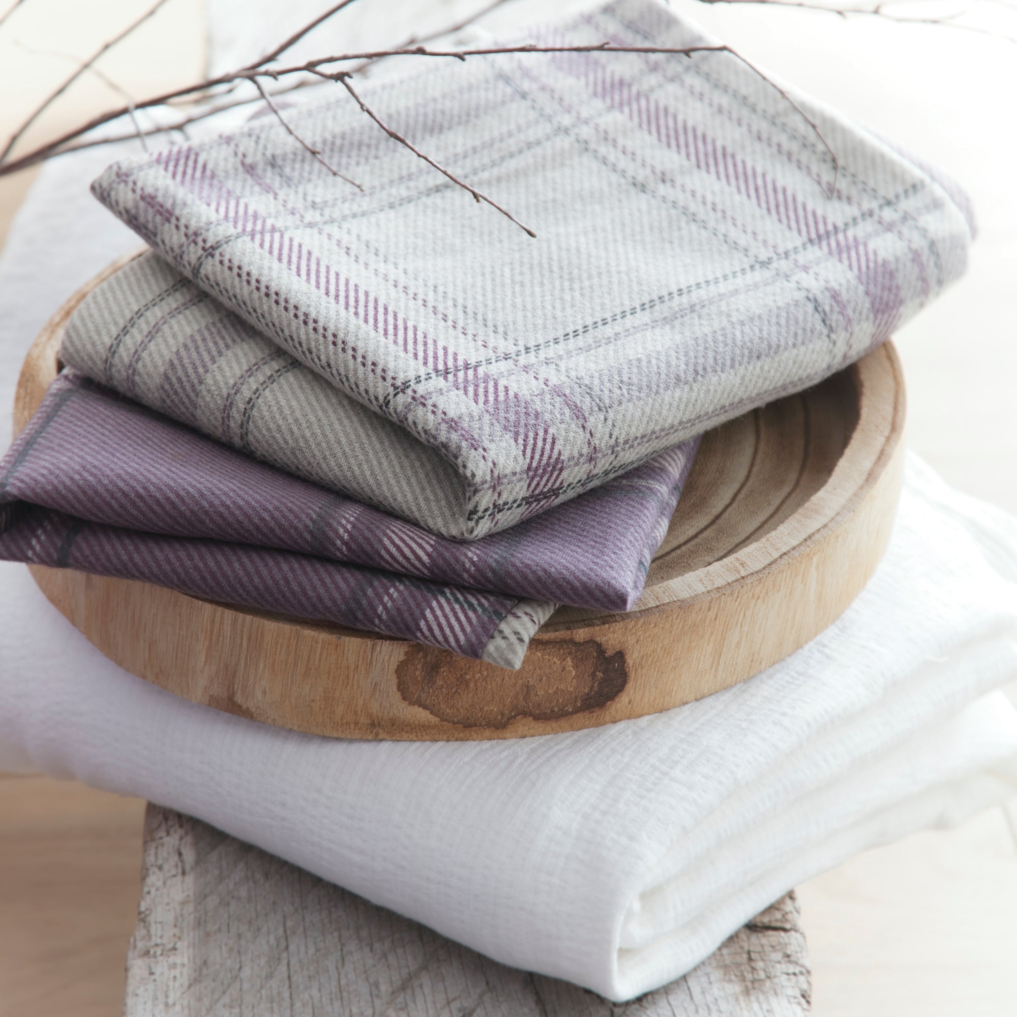 Duvet Cover Set Aviemore Check by Appletree Hygge in Heather