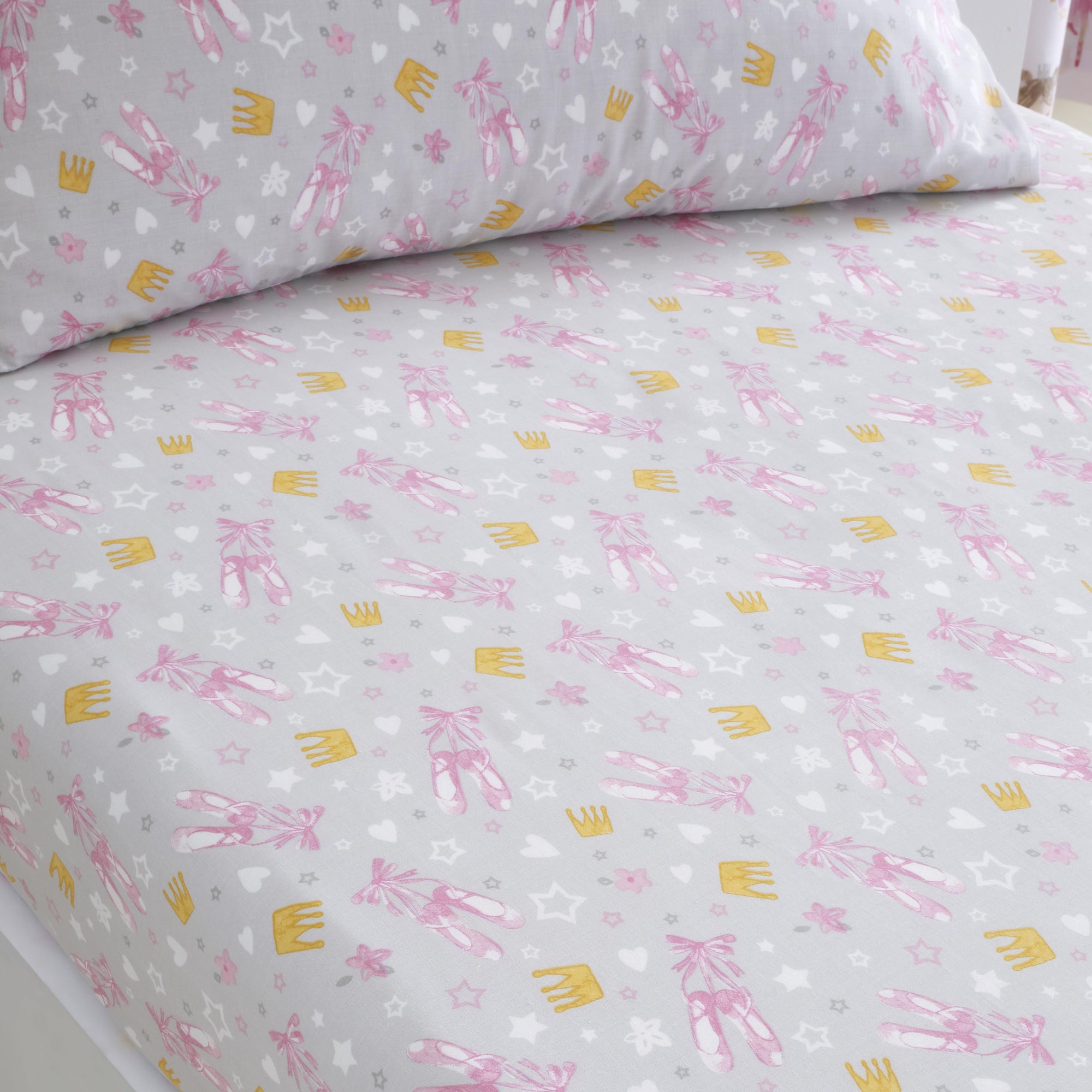 25cm Fitted Bed Sheet Ballet Dancer by Bedlam in Pink