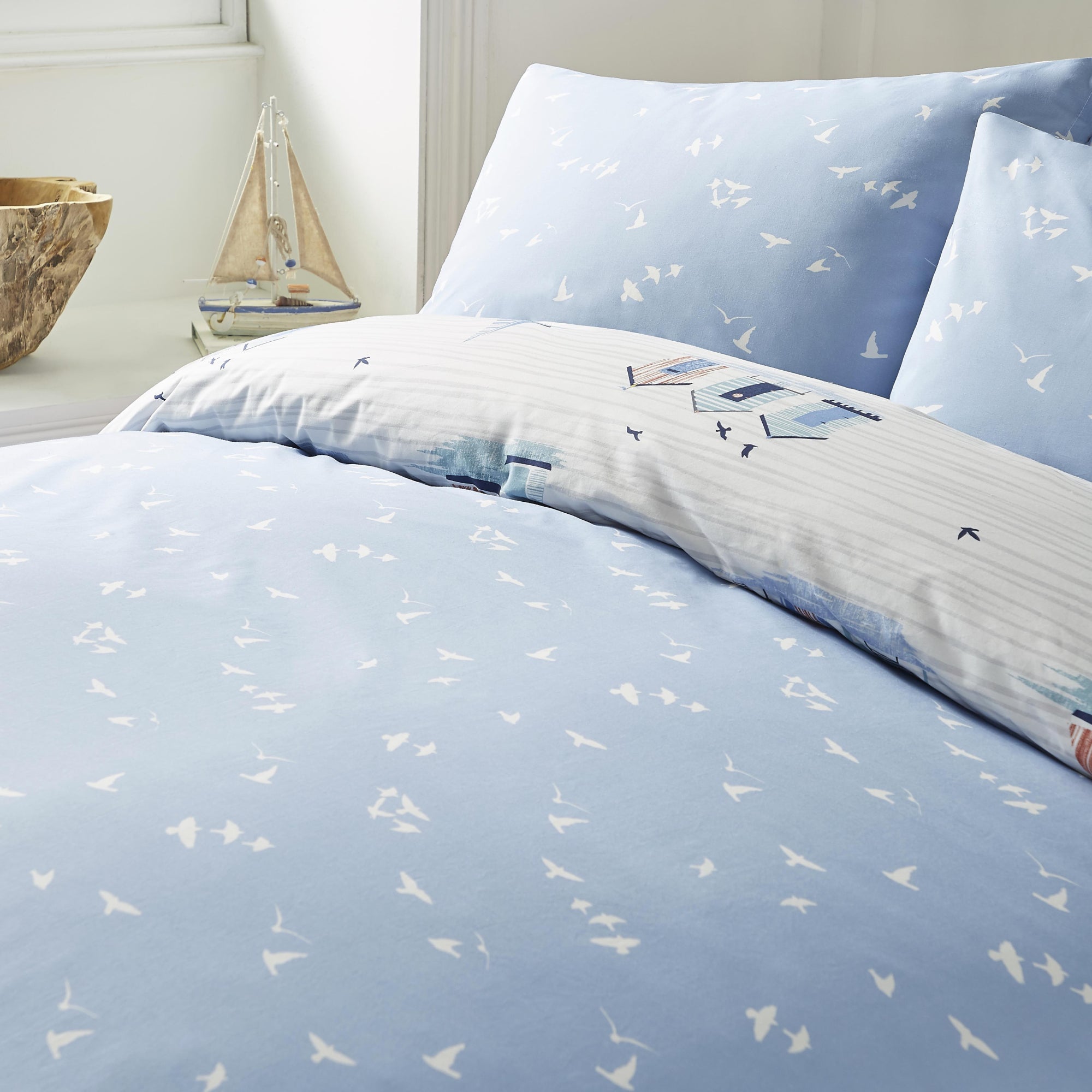 Duvet Cover Set Beach Huts by Fusion in Blue