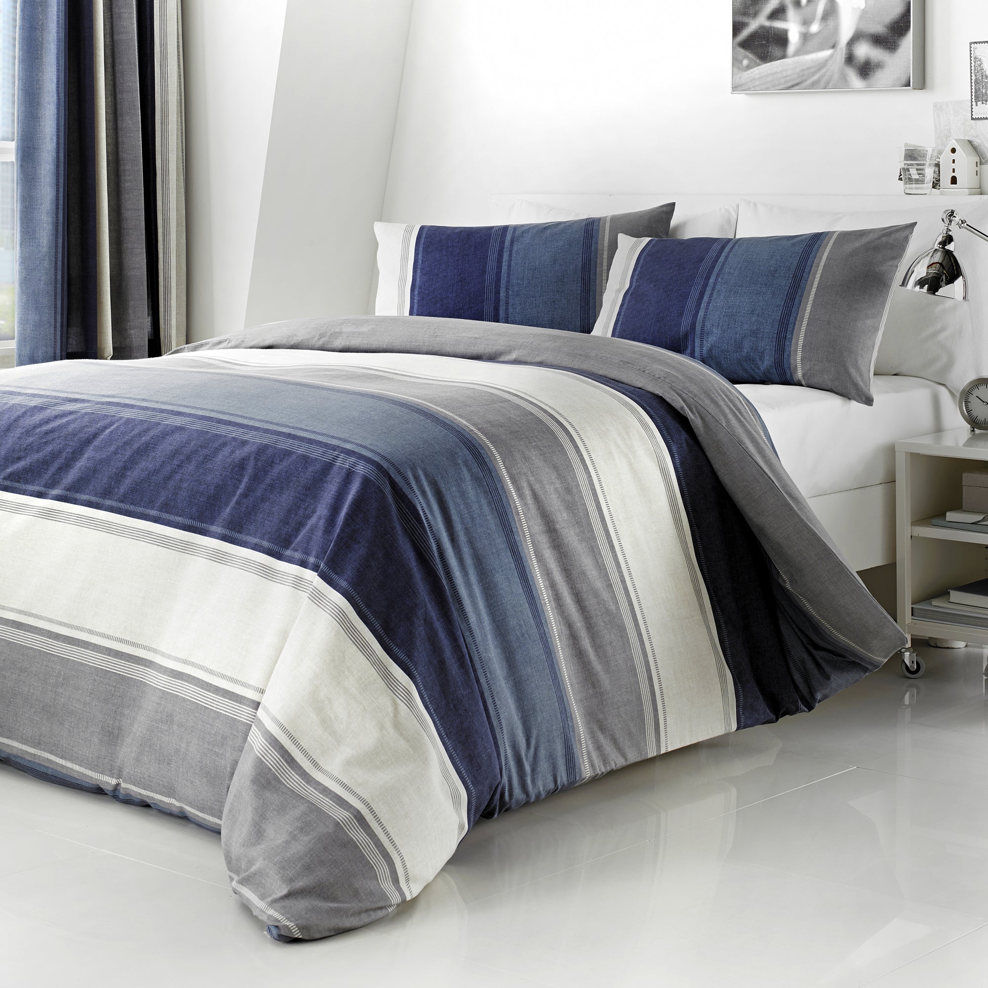 Betley Blue - Easy Care Duvet Cover Set - By Fusion