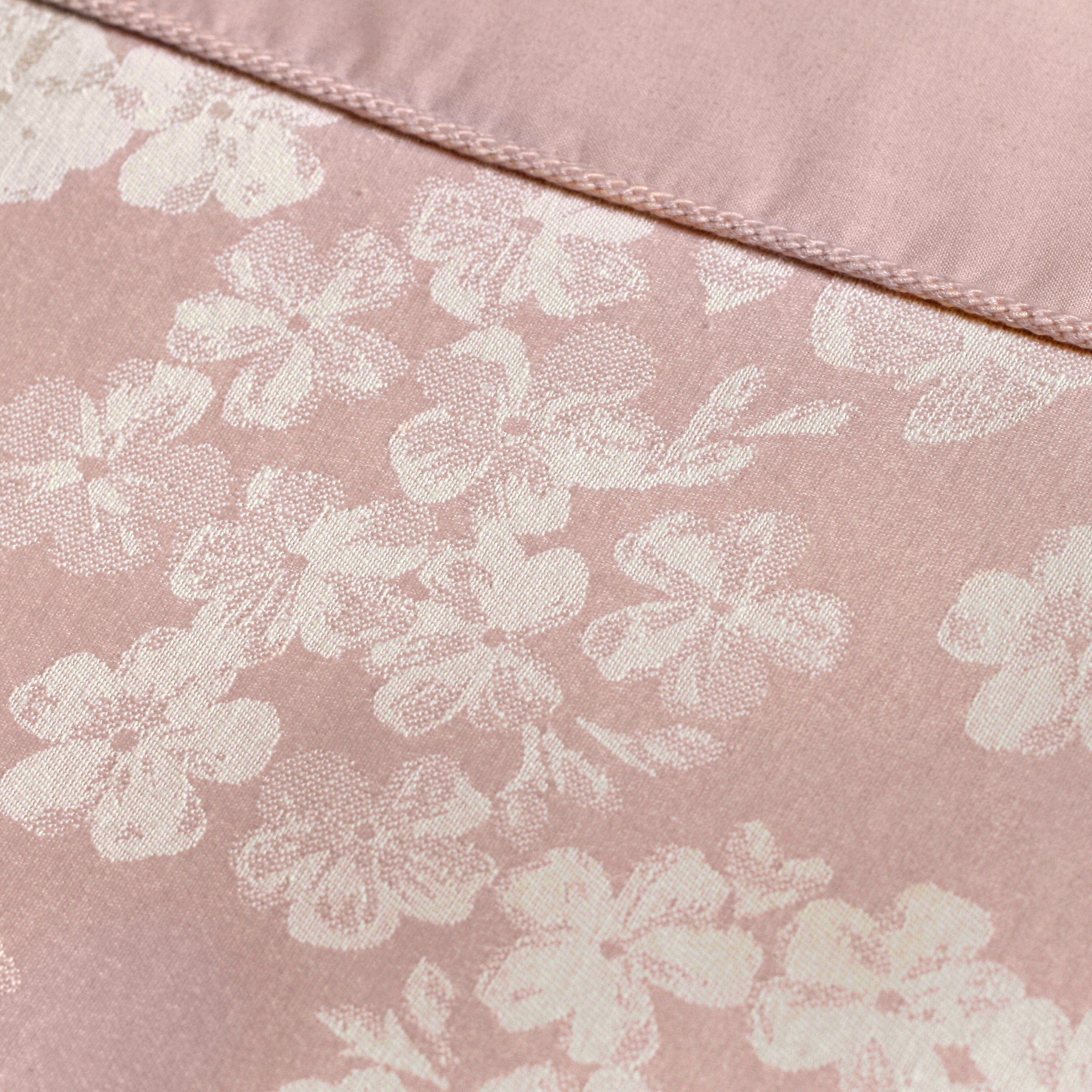 Blossom - Jacquard Bedding Set, Curtains & Cushions in Blush - by D&D Woven