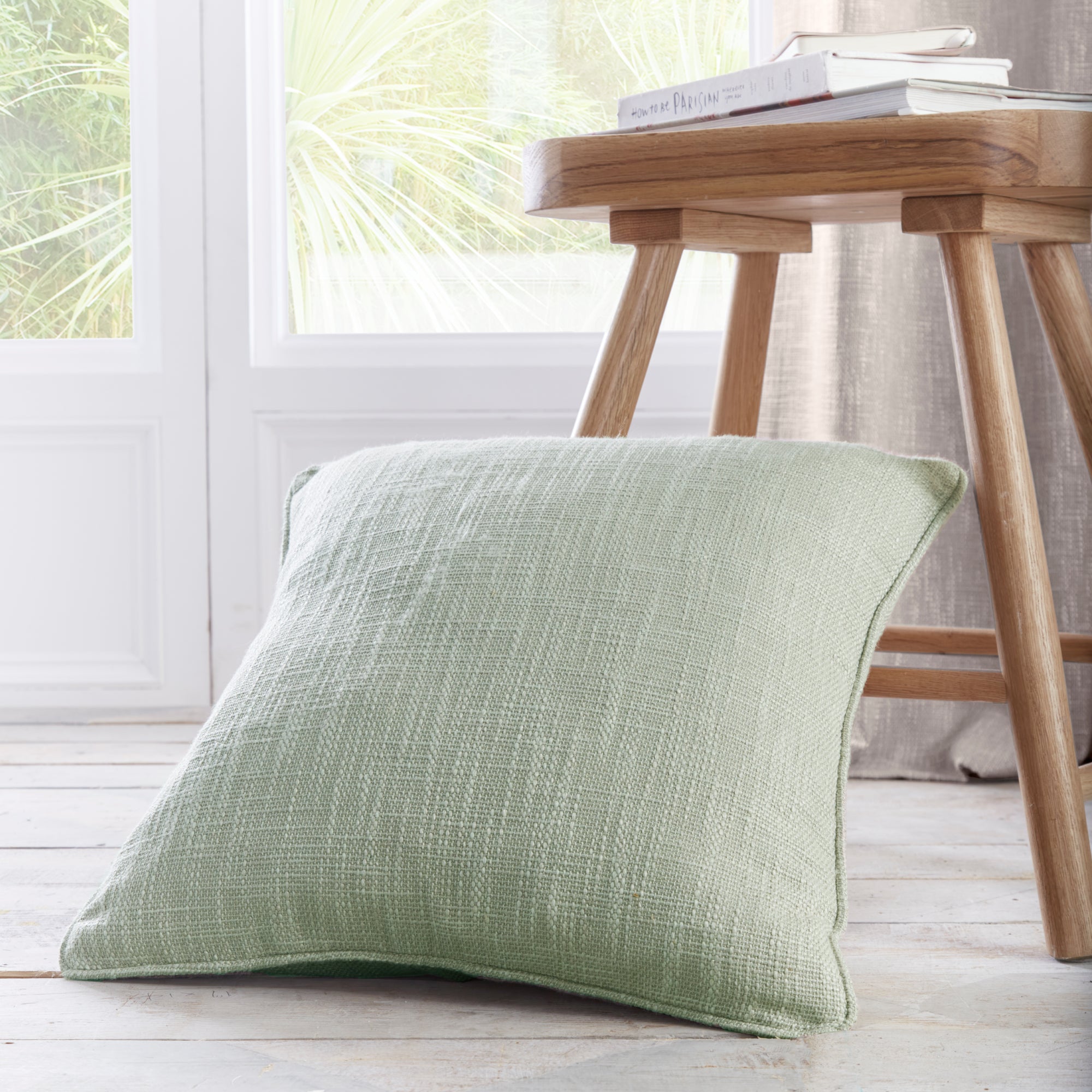 Filled Cushion Boucle by Appletree Loft in Green