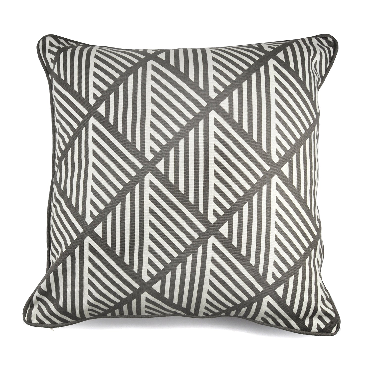 Brooklyn - 100% Cotton Filled Cushion in Grey - by Fusion