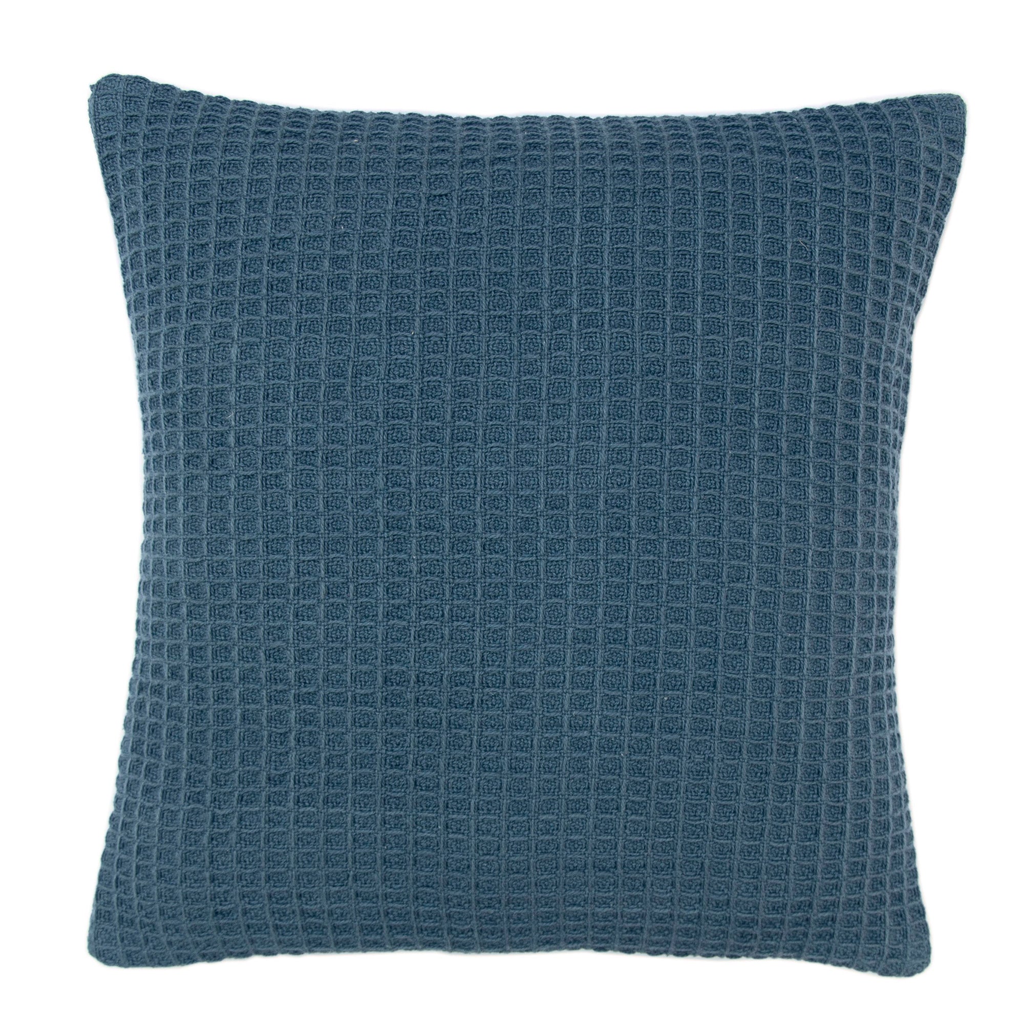 Bruges - Waffle Filled Cushion in Ink Blue - by Appletree Loft