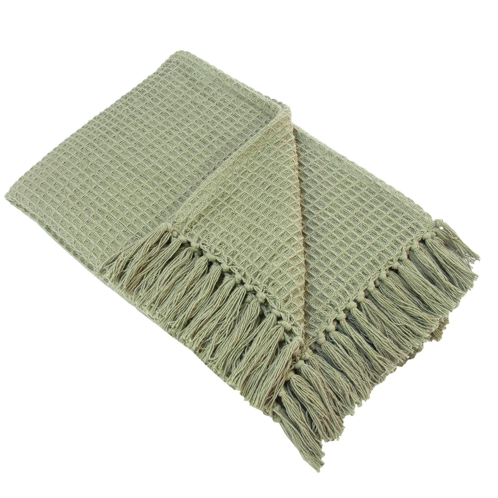 Bruges - Waffle Throw in Khaki - By Appletree Loft