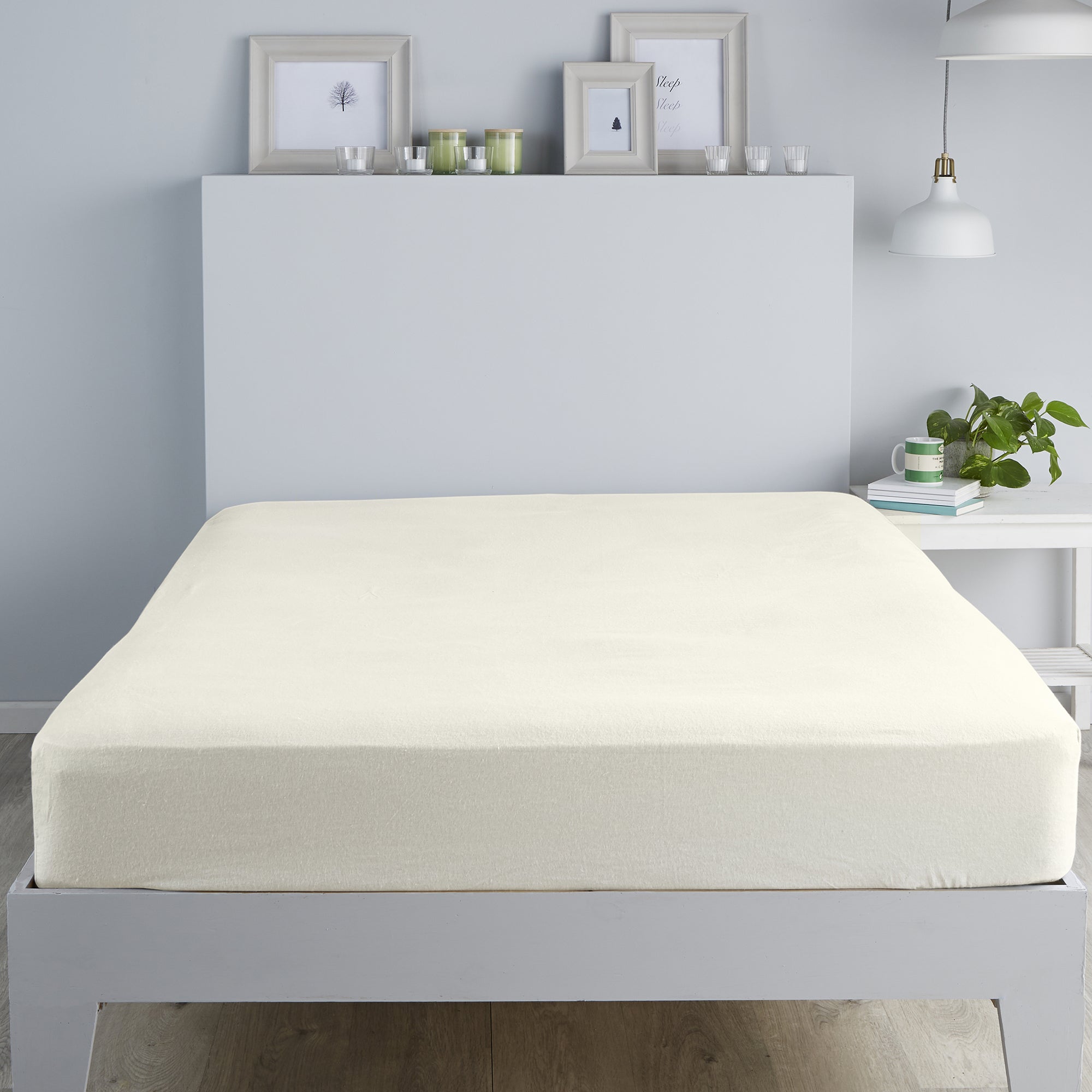 Brushed Bedding -  28cm Fitted Sheet and Optional Pillowcases - in Cream by Fusion