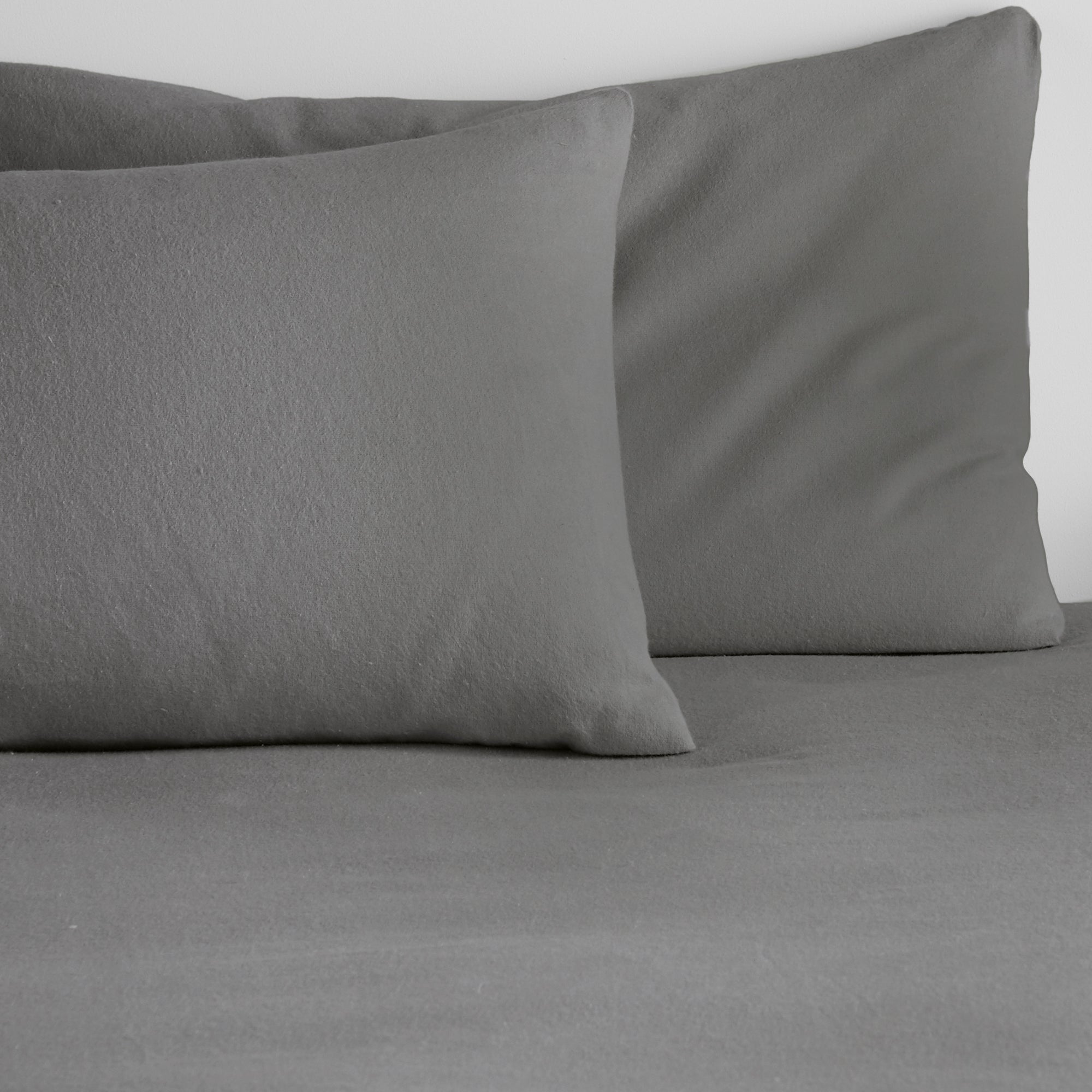 Brushed Bedding -  28cm Fitted Sheet and Optional Pillowcases -  in Charcoal by Fusion