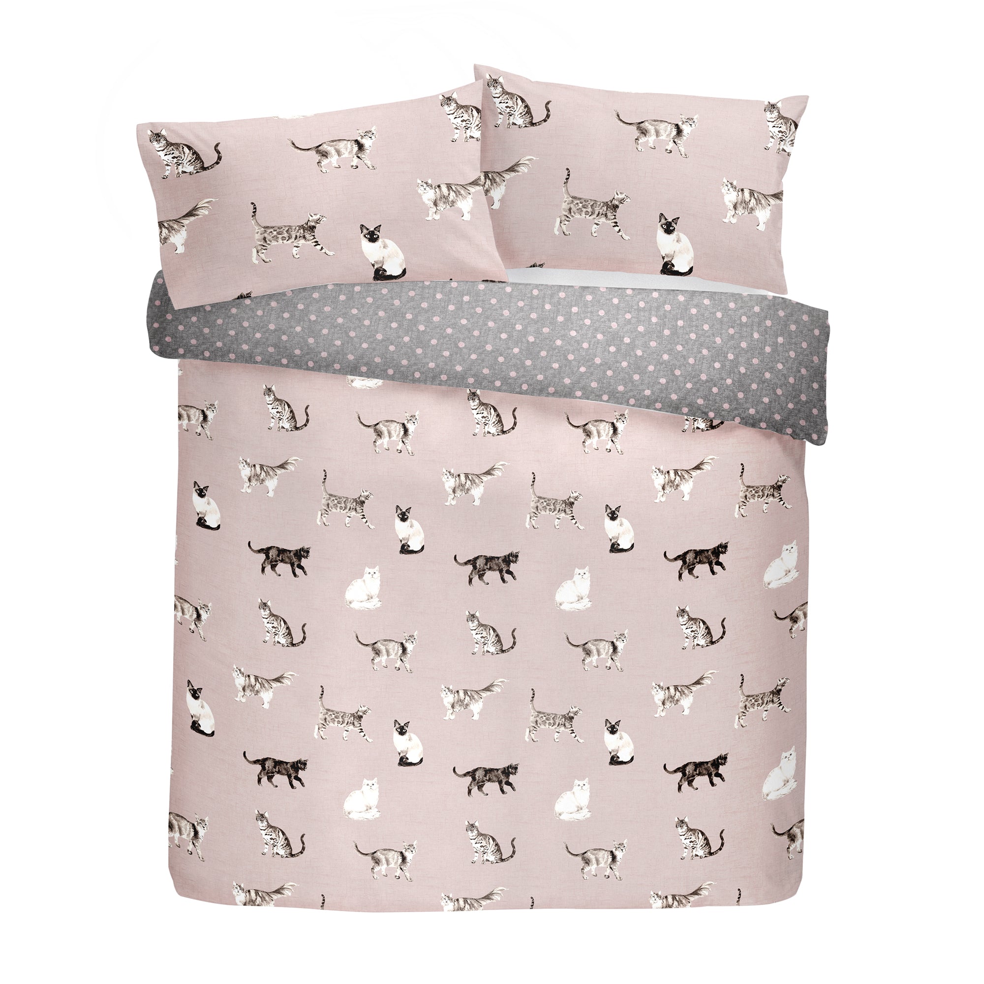 Cats	Blush - Easy Care Duvet Cover Set - By Fusion