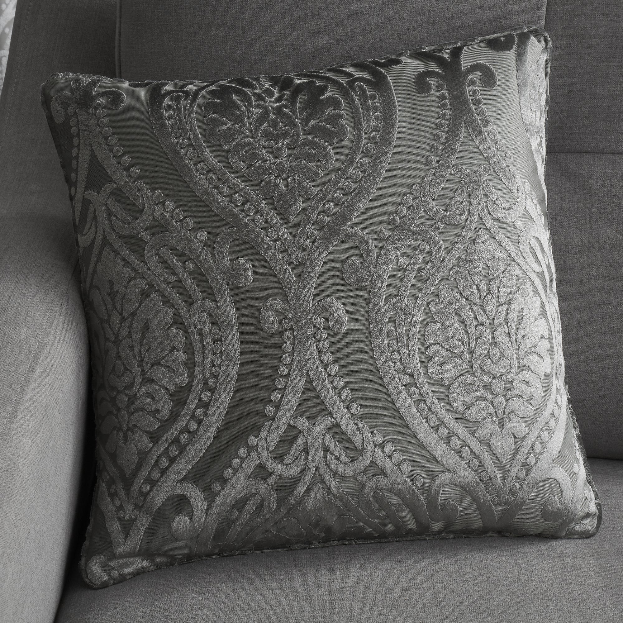 Chateau - Jacquard Filled Cushion in Slate - by Curtina