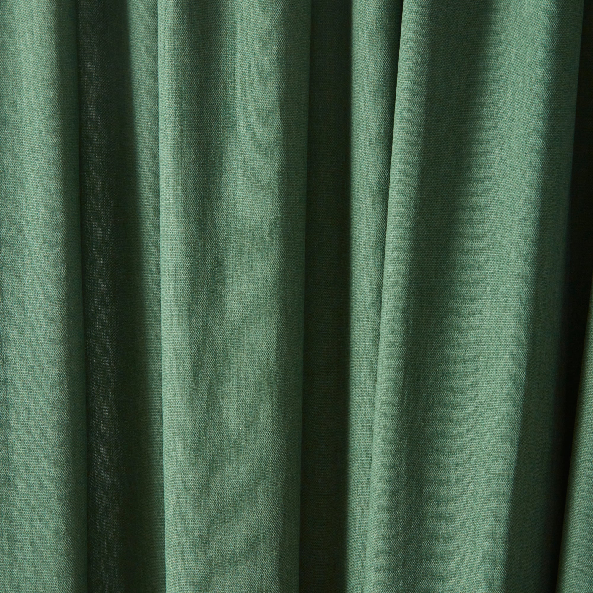 Pair of Pencil Pleat Curtains Dijon by Fusion in Bottle Green