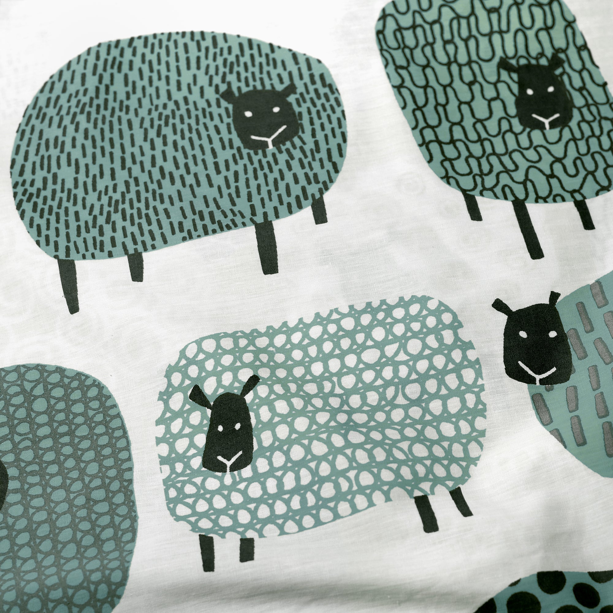 Dotty Sheep - Easy Care Duvet Cover Set in Duck Egg - By Fusion