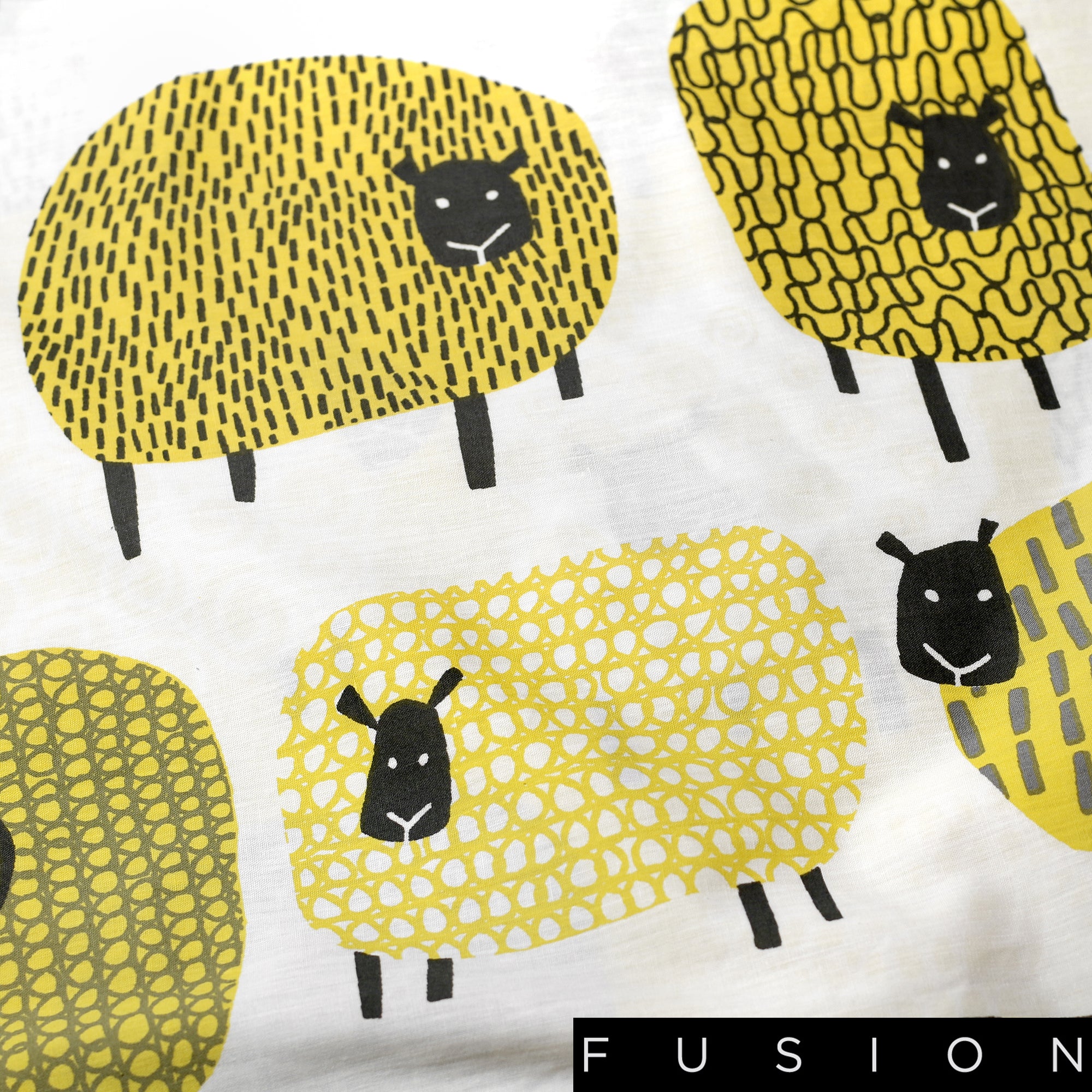Dotty Sheep Ochre - Easy Care Duvet Cover Set - By Fusion