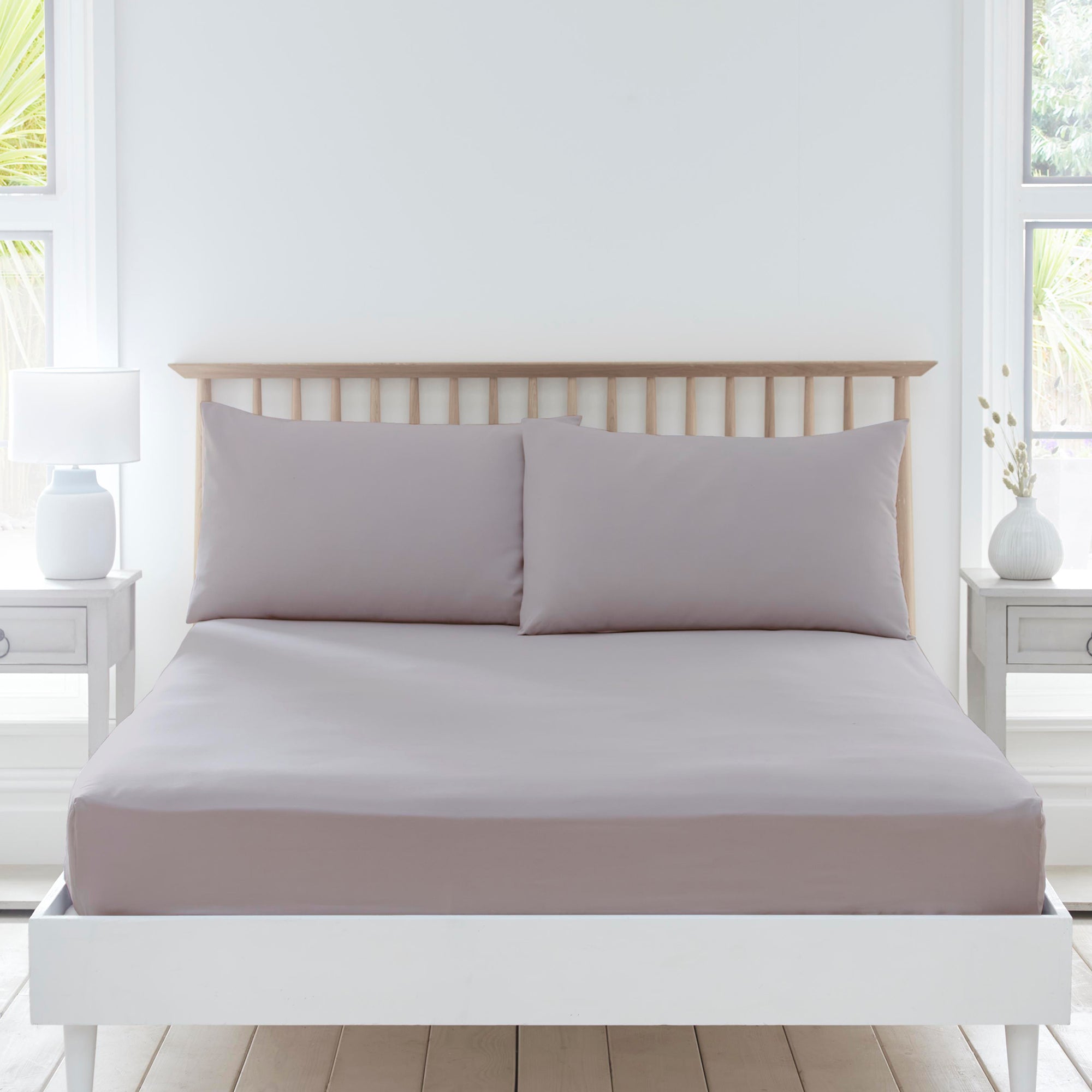 Sheets - Eco-Friendly 28cm Fitted Bed Sheet & Optional Pillowcases in Amethyst - by Drift Home