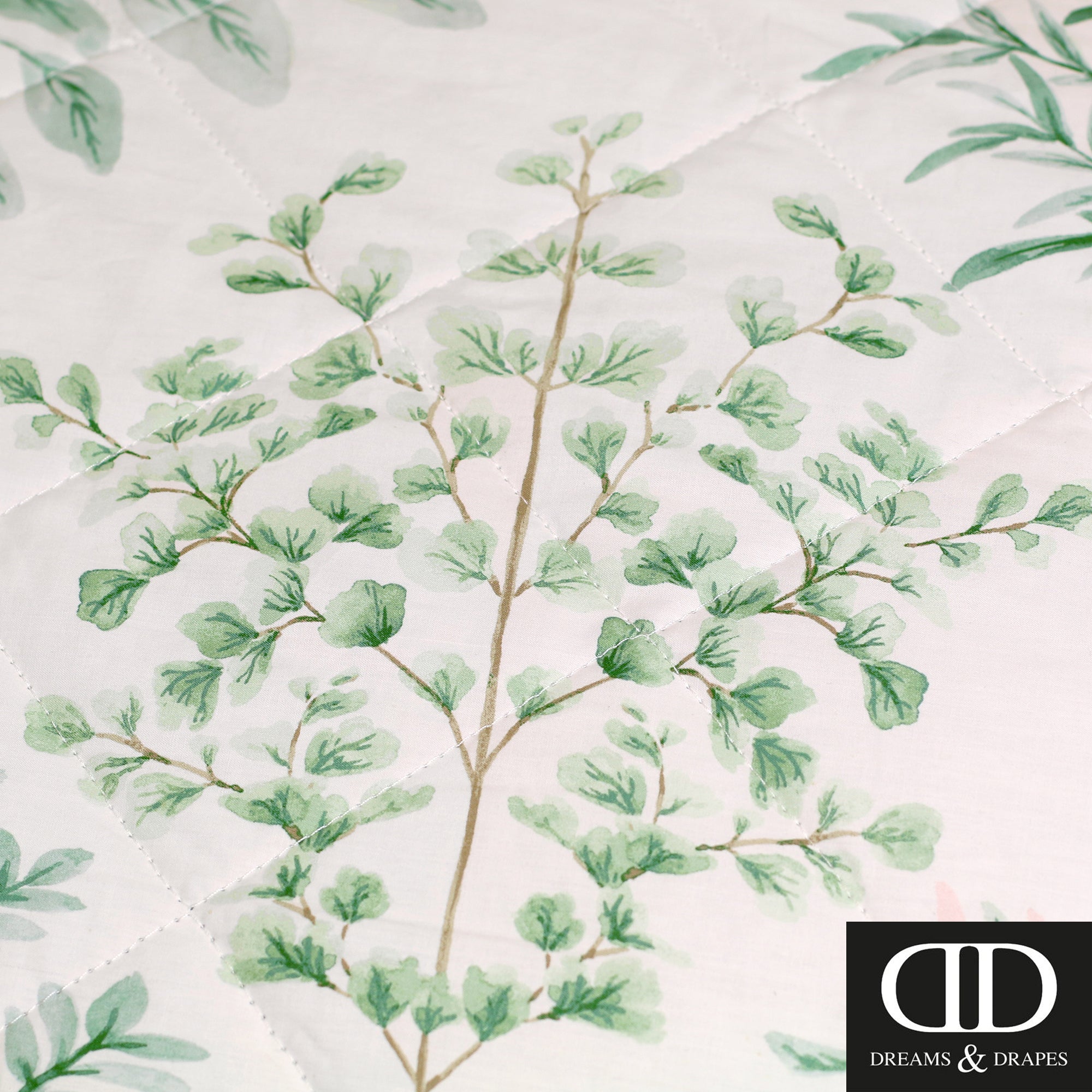 Emily Green - Easy Care Floral Bedding & Curtains - by D&D Design