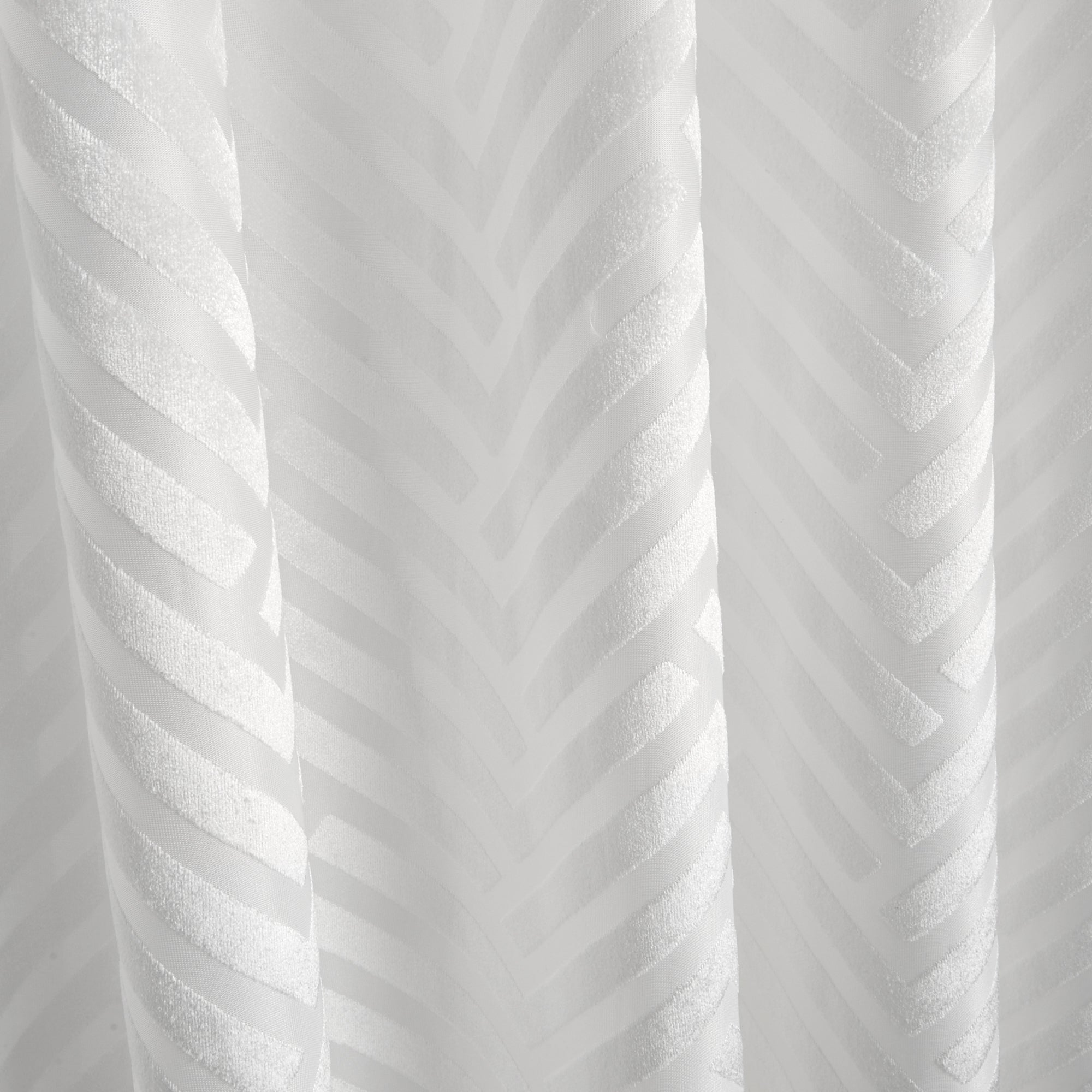 Faye - Velvet Herringbone Pair of Eyelet Curtains in Ivory by Caprice