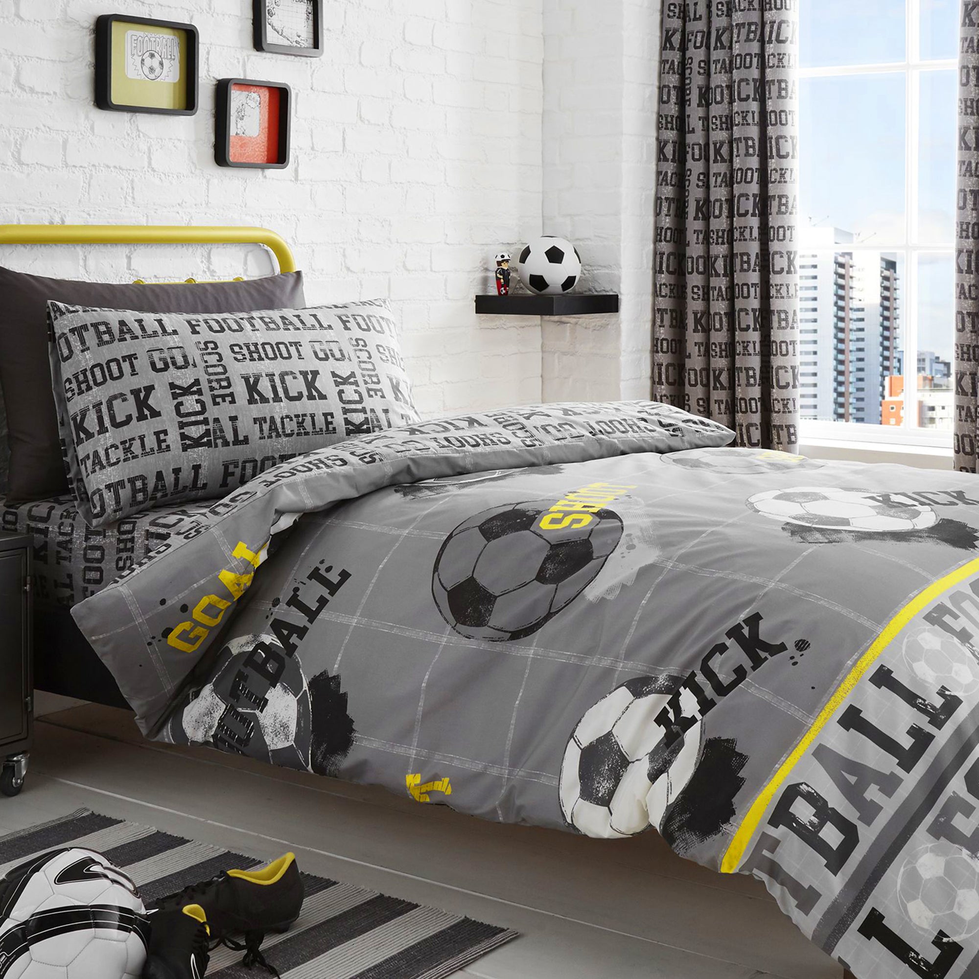 Football - Easy Care Duvet Cover Set, Curtains & Fitted Sheets - by Bedlam
