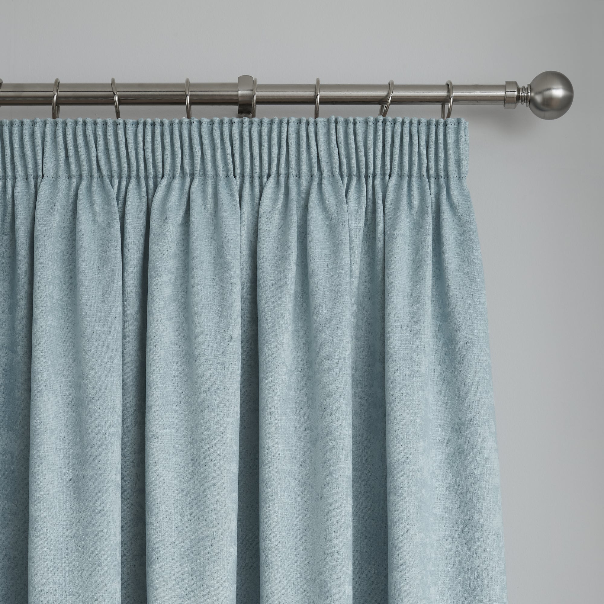 Pair of Pencil Pleat Curtains Galaxy by Fusion in Duck Egg