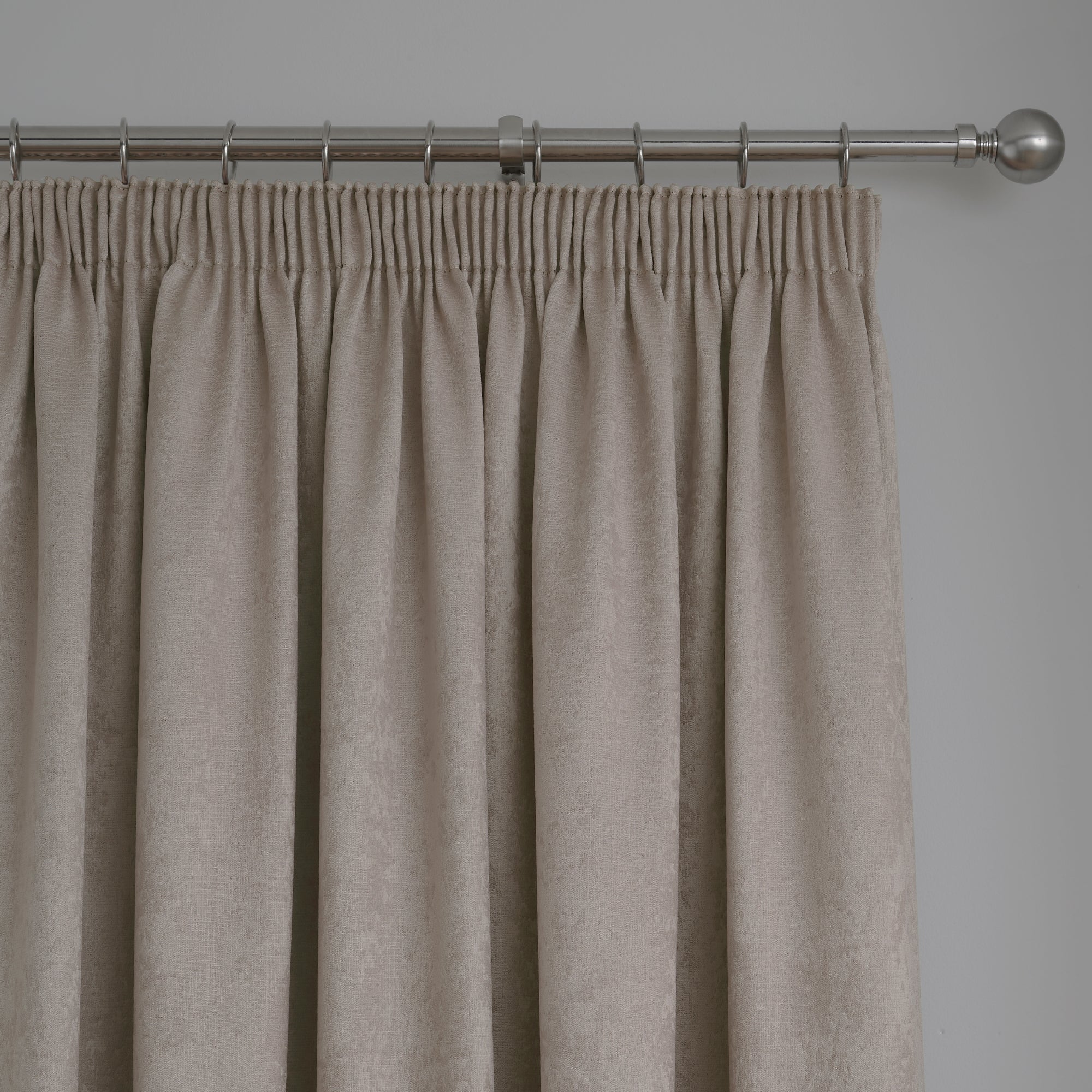 Pair of Pencil Pleat Curtains Galaxy by Fusion in Natural