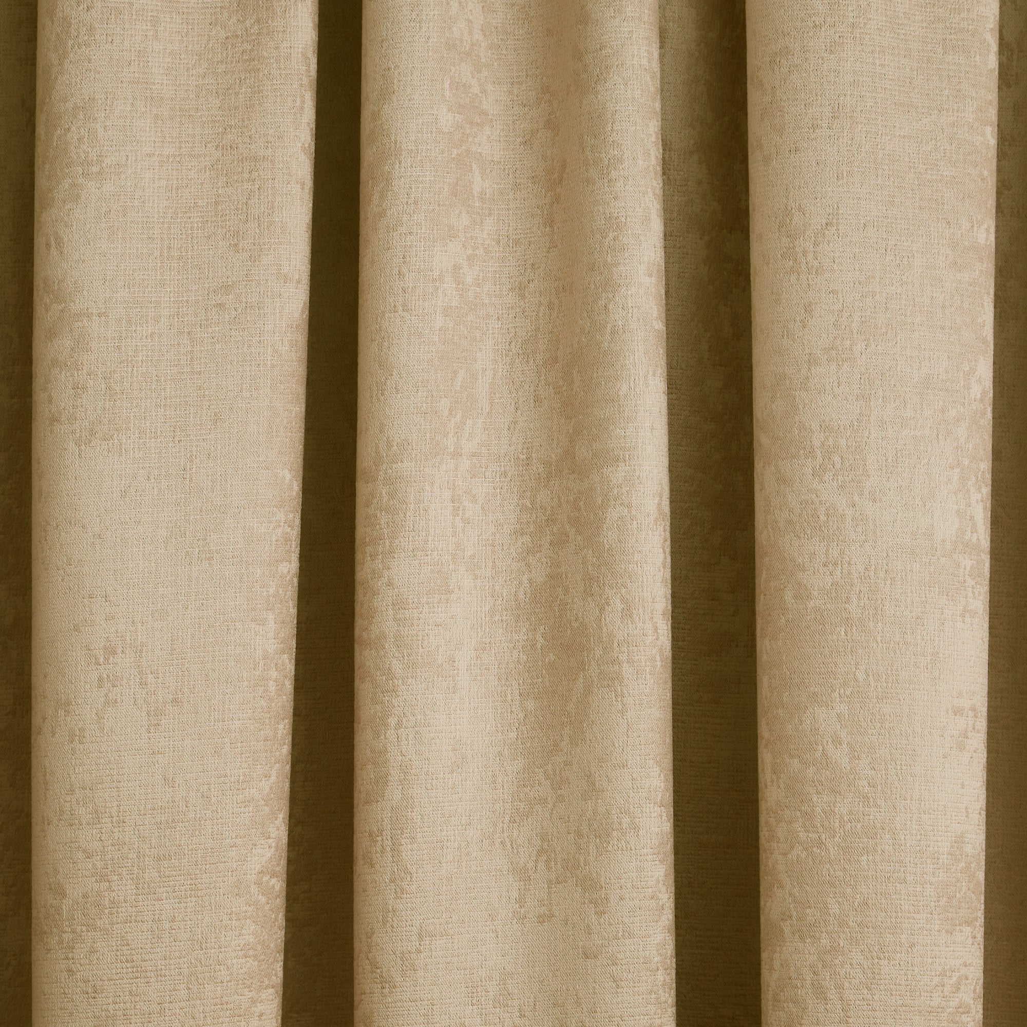 Pair of Pencil Pleat Curtains Galaxy by Fusion in Ochre