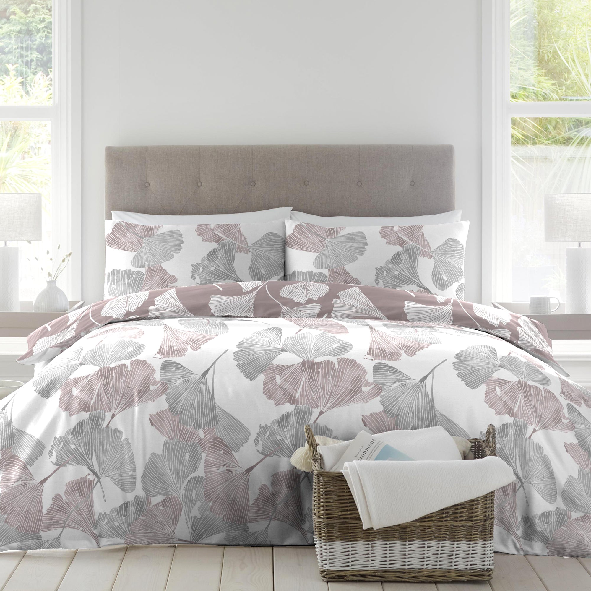 Ginkgo - Eco-Friendly Duvet Cover Set in Amethyst by Drift Home