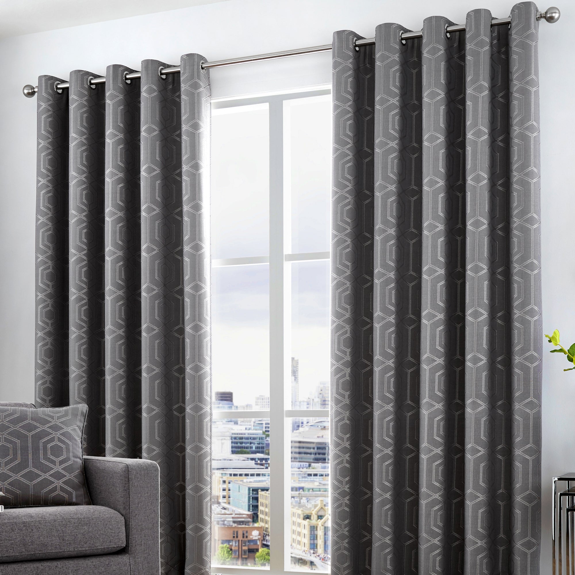 Camberwell - Eyelet Curtains in Graphite by Curtina