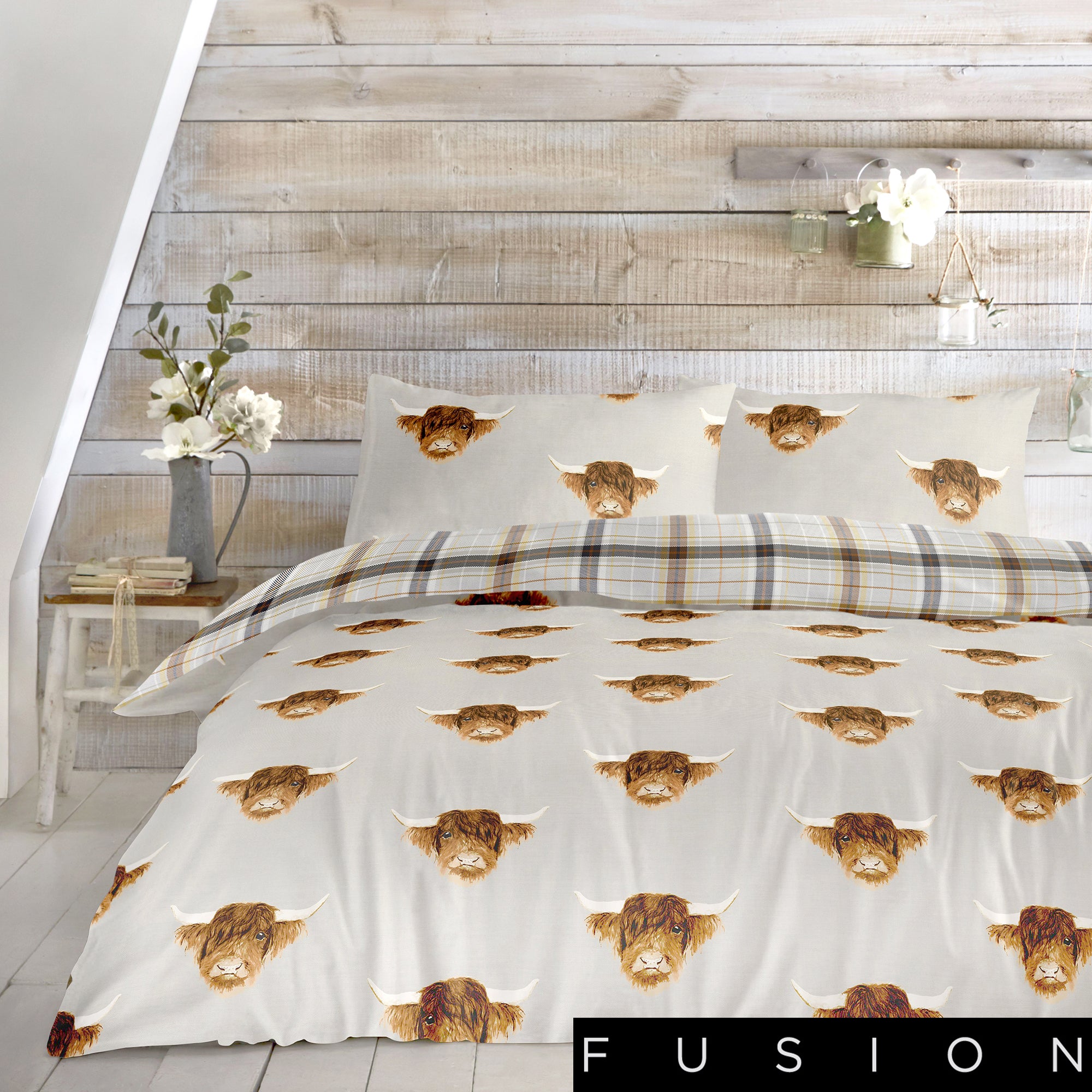 Highland Cow	Ochre - Easy Care Duvet Cover Set - By Fusion