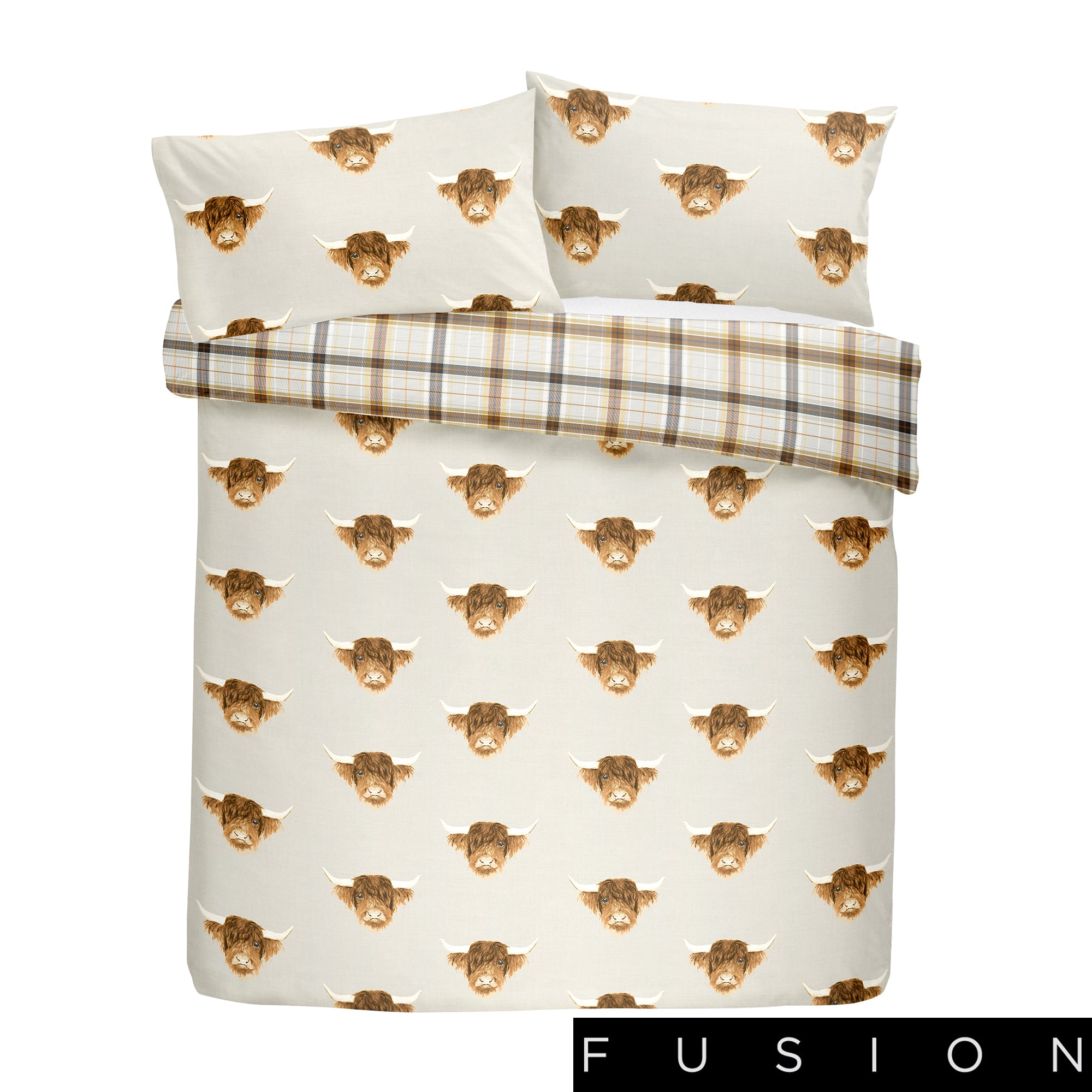 Highland Cow	Ochre - Easy Care Duvet Cover Set - By Fusion