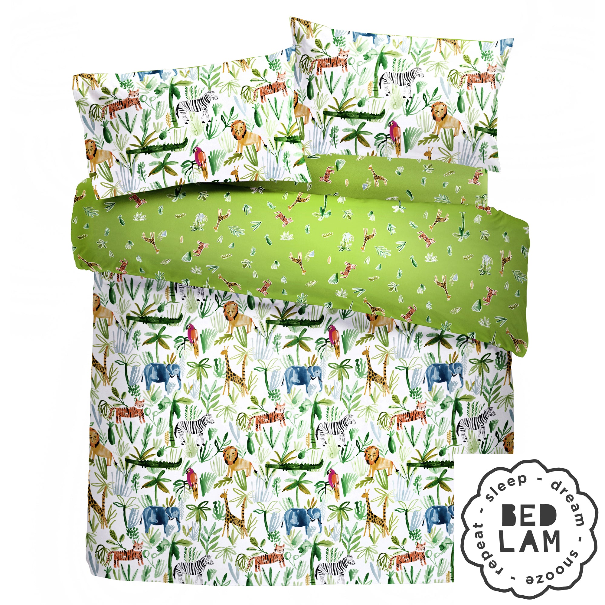 Jungle - Children's Duvet Cover Set, Curtains & Fitted Sheets - by Bedlam