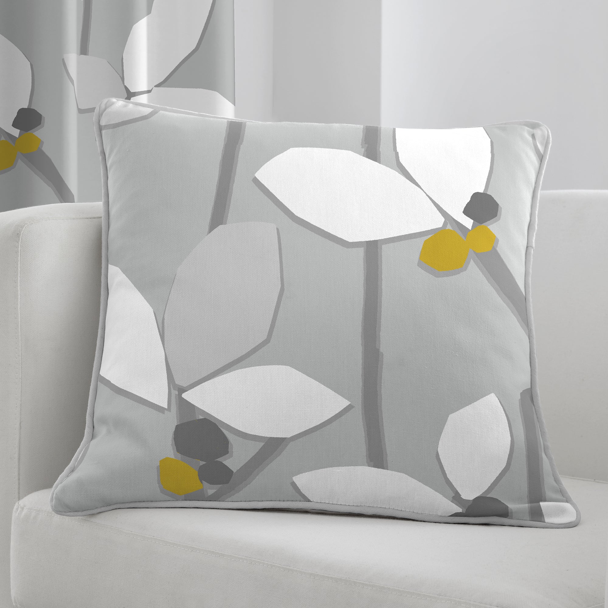 Kalmar - 100% Cotton Filled Cushion in Grey - by Fusion
