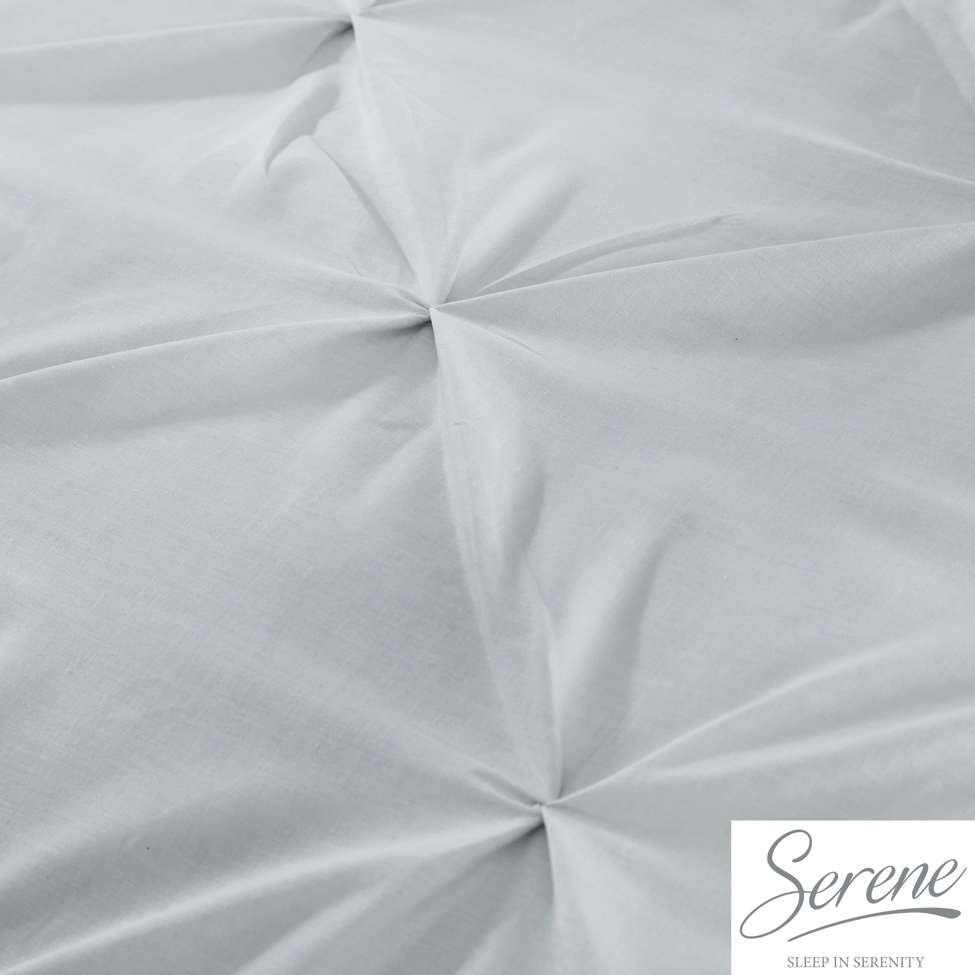 Lara - Pleated Duvet Cover Set in Silver - by Serene