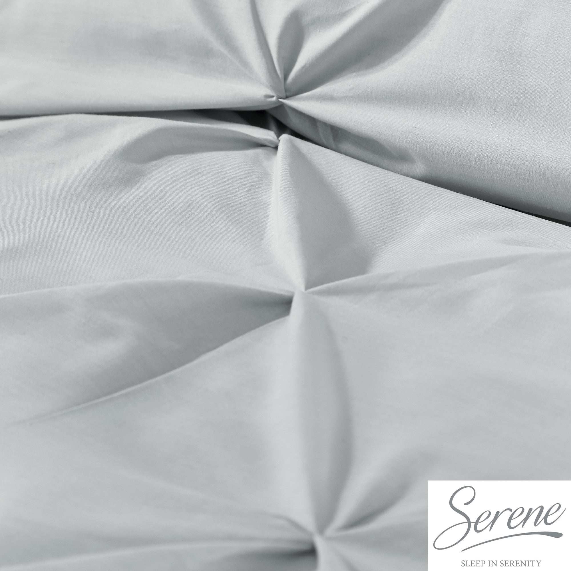 Lara - Pleated Duvet Cover Set in Silver - by Serene